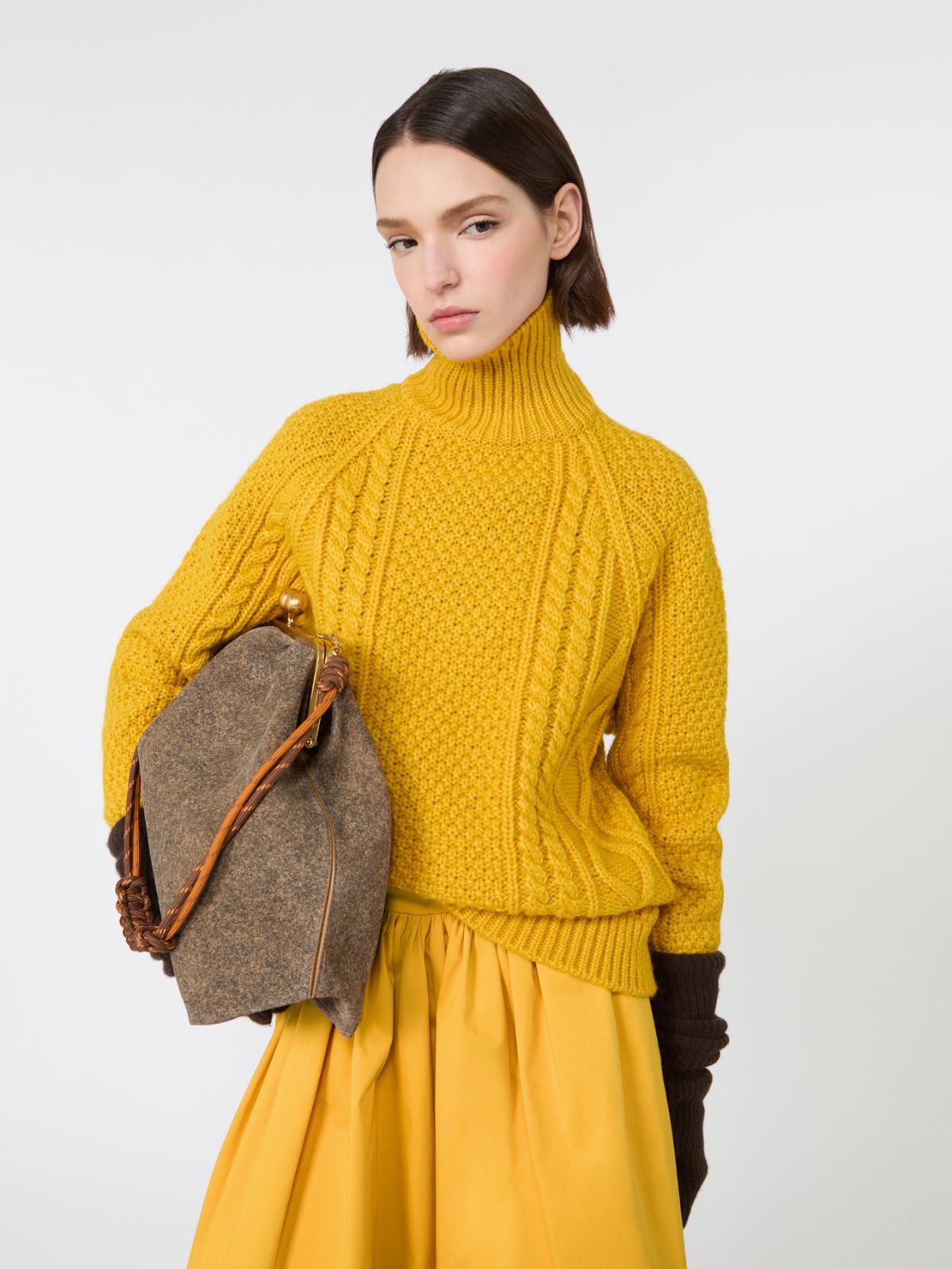 Wool yarn turtleneck Aran jumper - Weekend Max Mara - 4