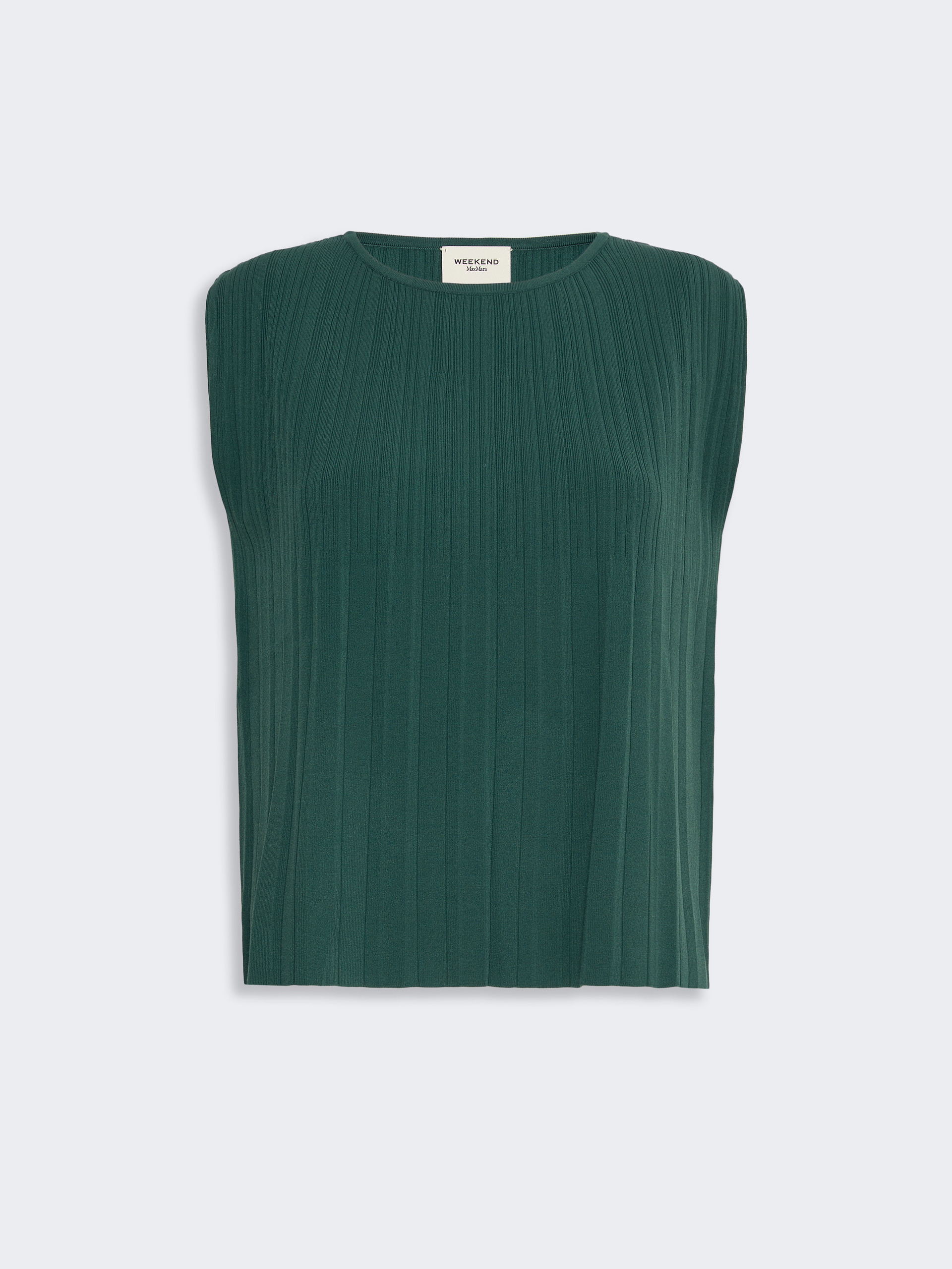 Plissé-pleated viscose yarn sweater - GREEN - Weekend Max Mara - 5
