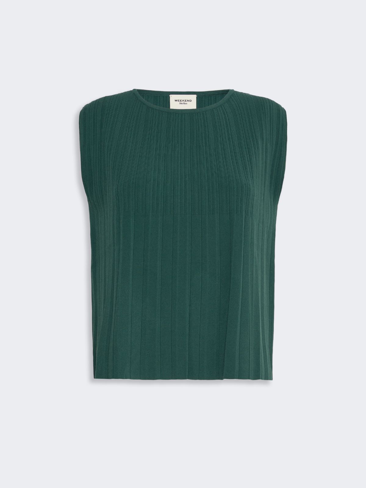 Plissé-pleated viscose yarn sweater - GREEN - Weekend Max Mara - 5