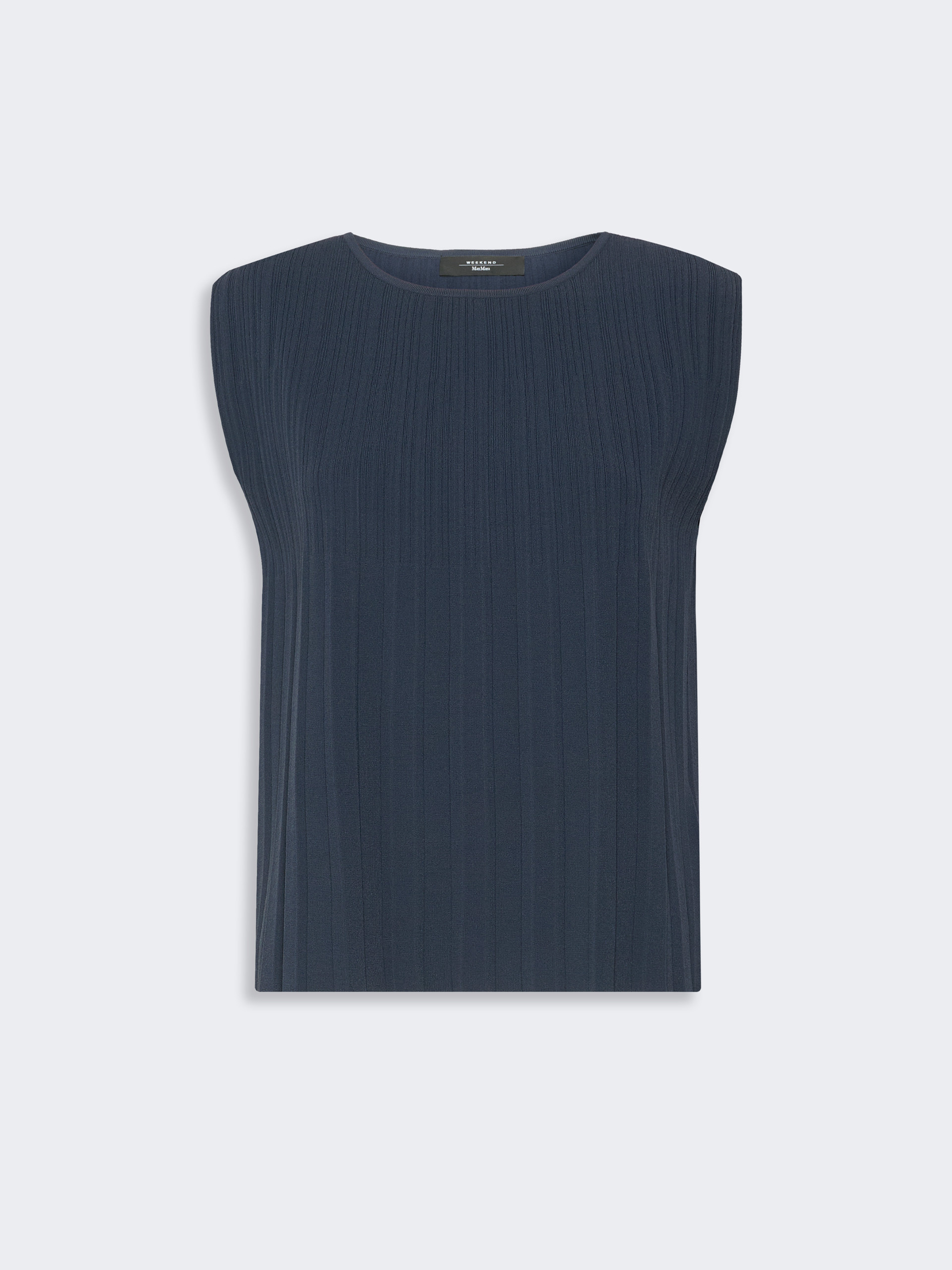 Plissé-pleated viscose yarn sweater - NAVY - Weekend Max Mara - 5