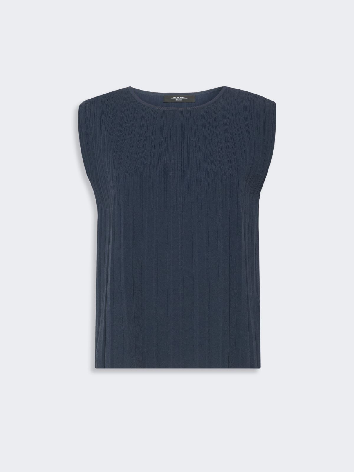 Plissé-pleated viscose yarn sweater - NAVY - Weekend Max Mara - 5