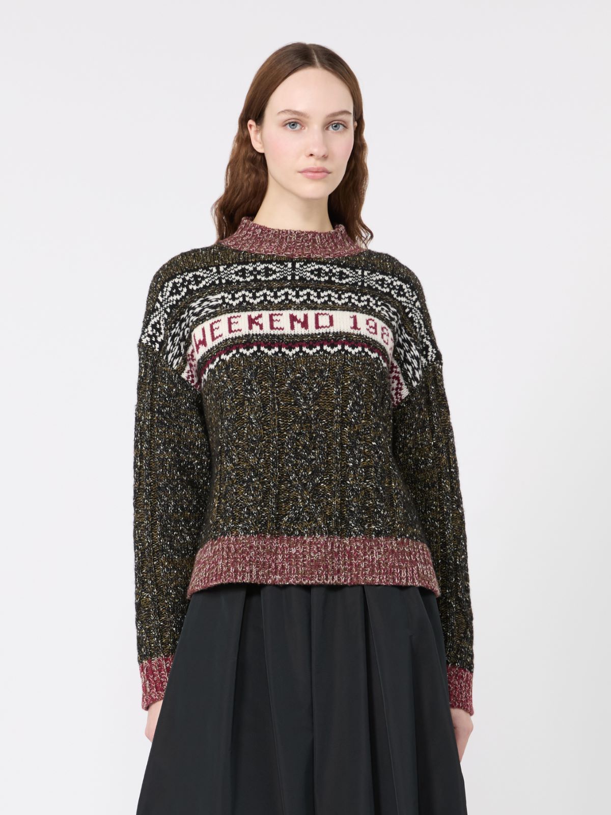 Jacquard Wool-Cotton Crewneck Sweater - Weekend Max Mara - 2