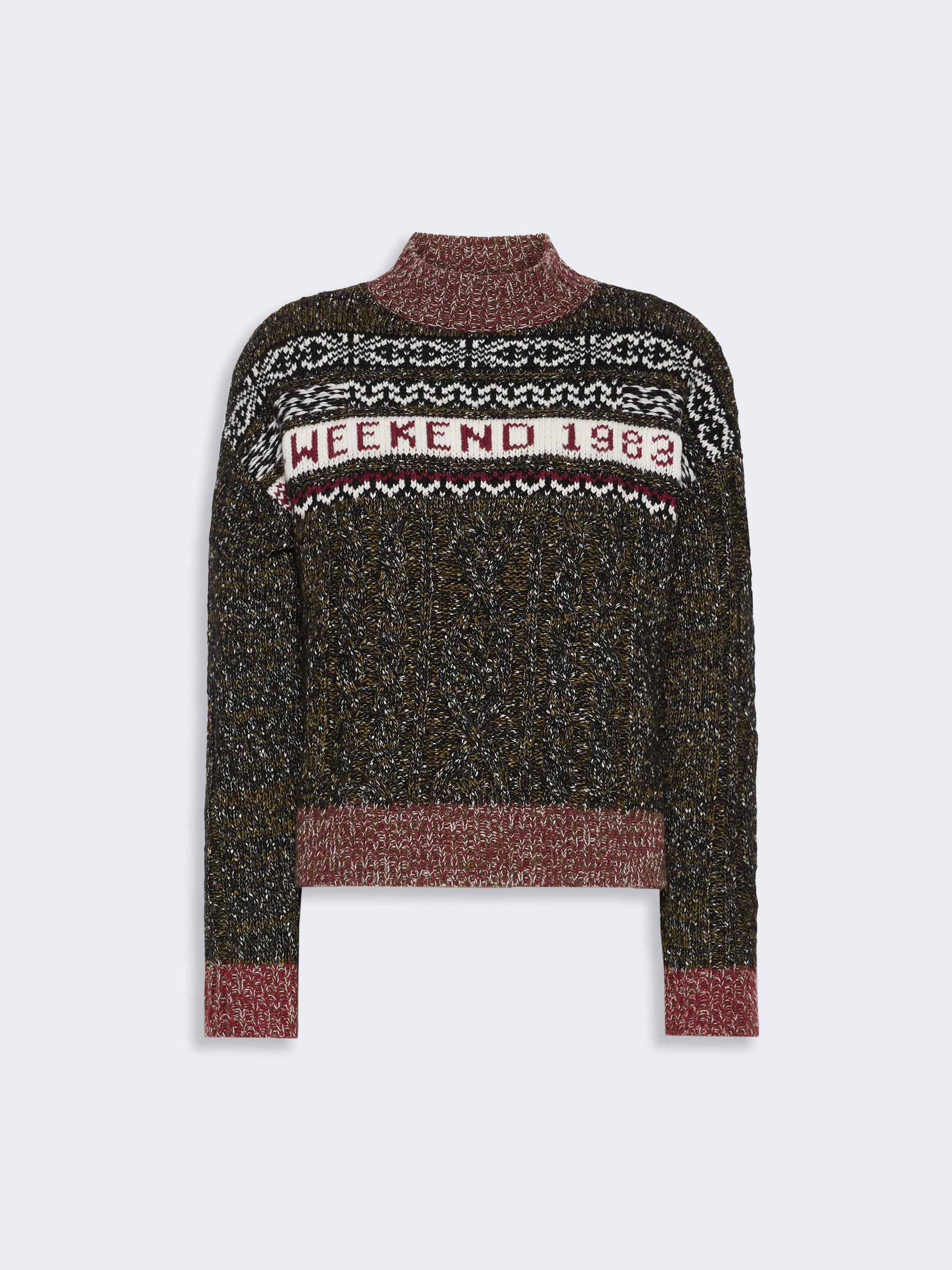 Jacquard Wool-Cotton Crewneck Sweater - Weekend Max Mara - 6