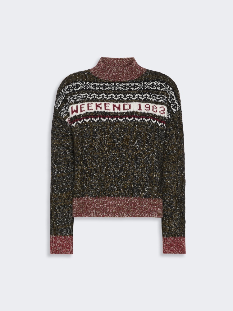 Jacquard Wool-Cotton Crewneck Sweater - Weekend Max Mara