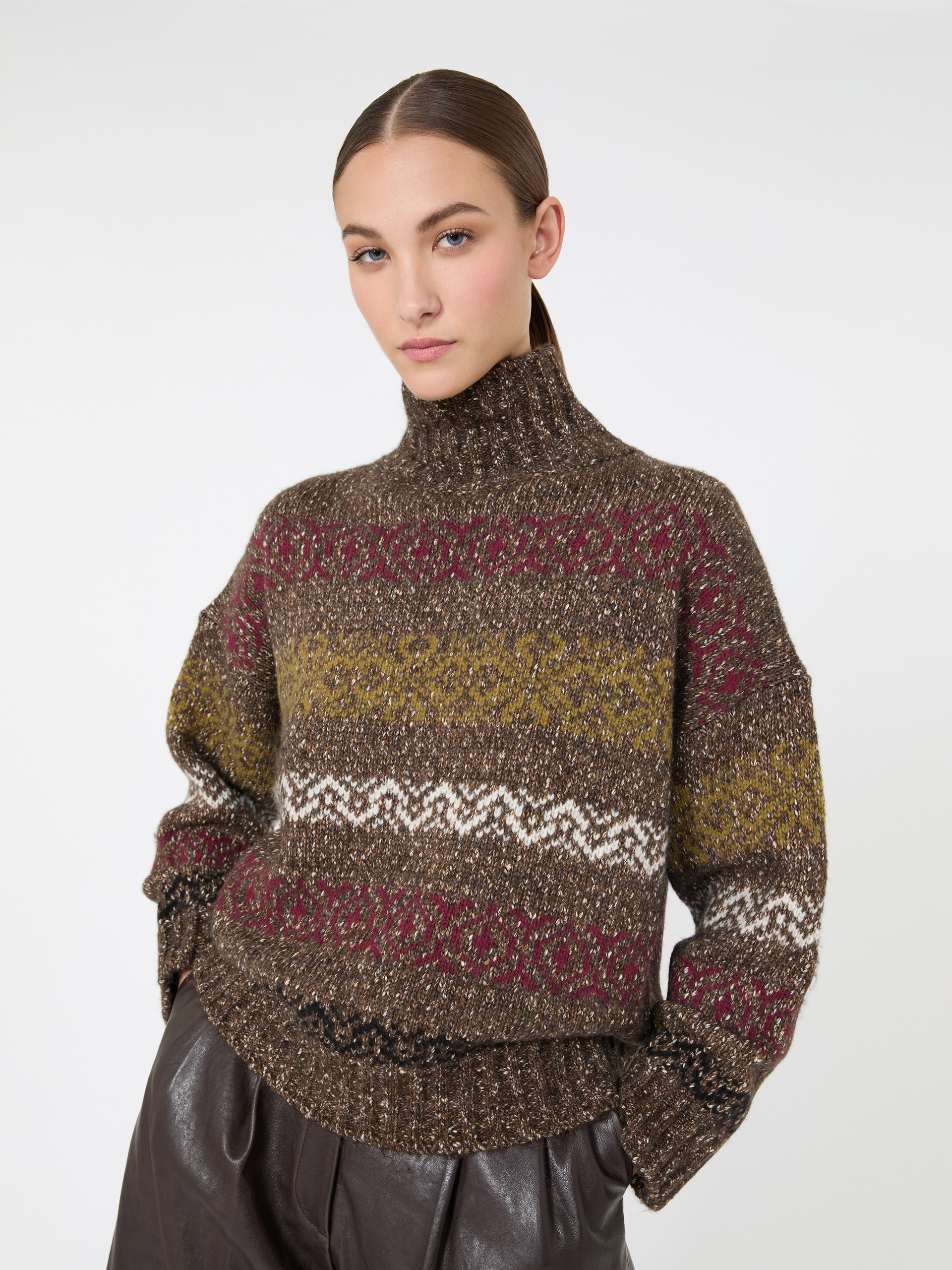 Wool-Cotton Turtleneck Sweater - Weekend Max Mara - 4