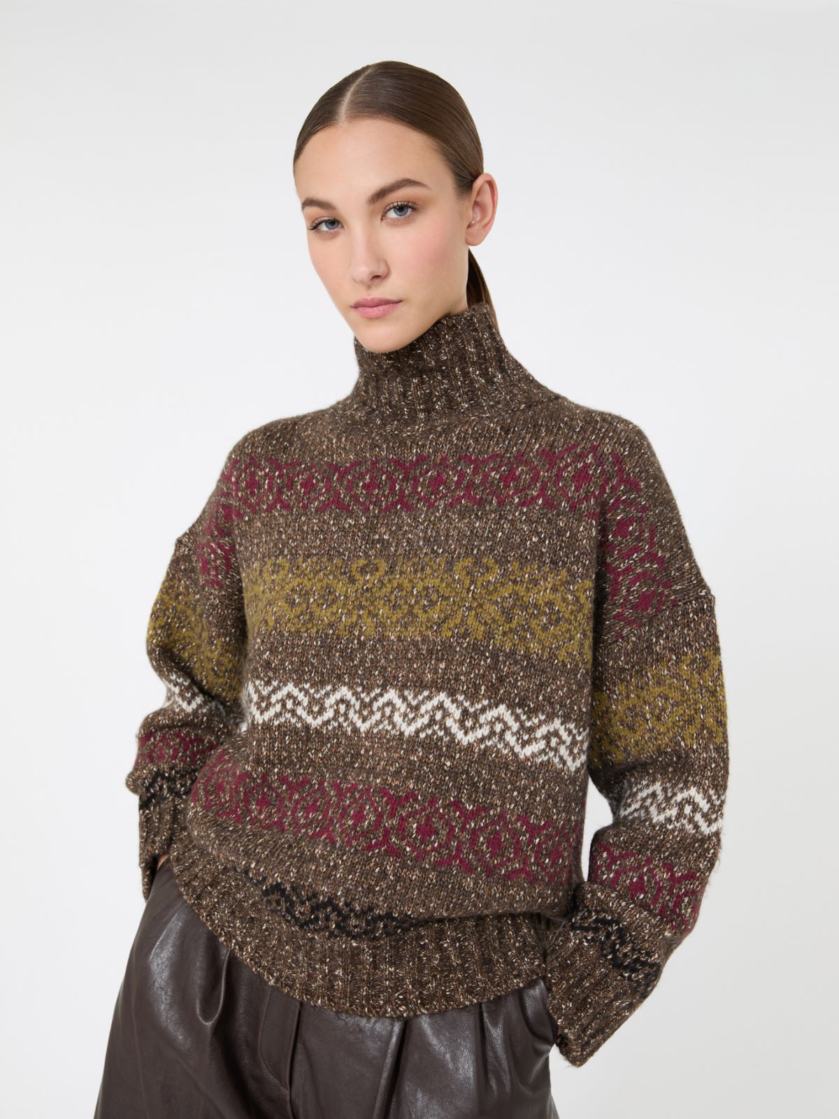 Wool-Cotton Turtleneck Sweater - Weekend Max Mara - 4