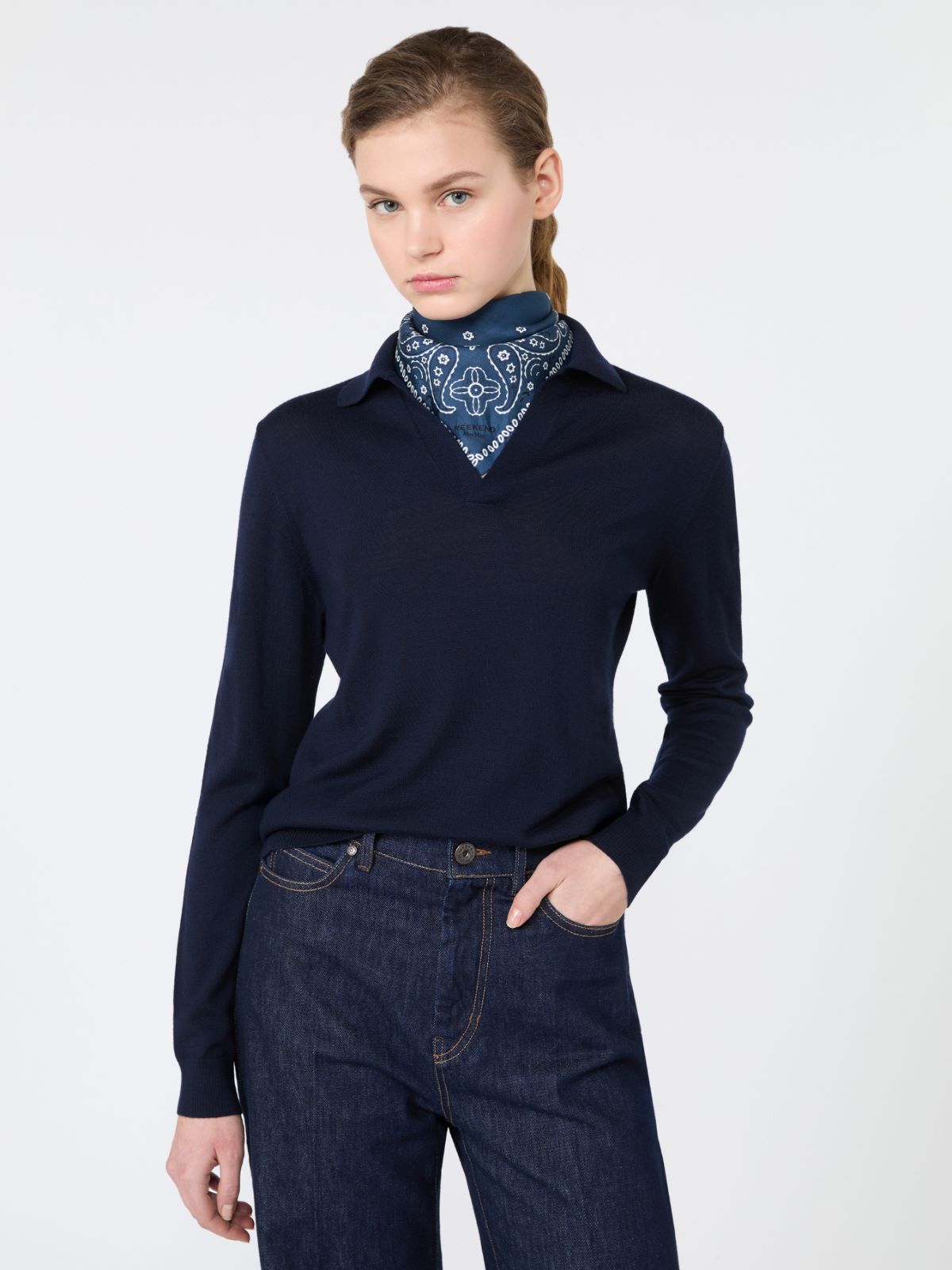 Wool and cashmere yarn polo shirt - Weekend Max Mara - 4