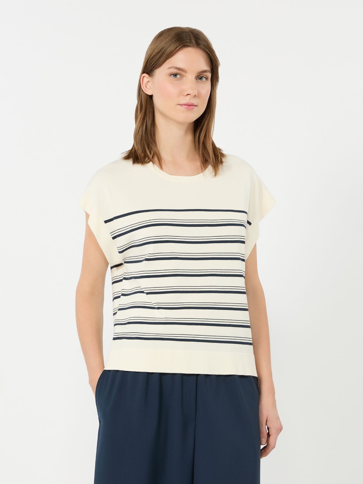 Short-sleeved viscose sweater - ECRU - Weekend Max Mara - 2