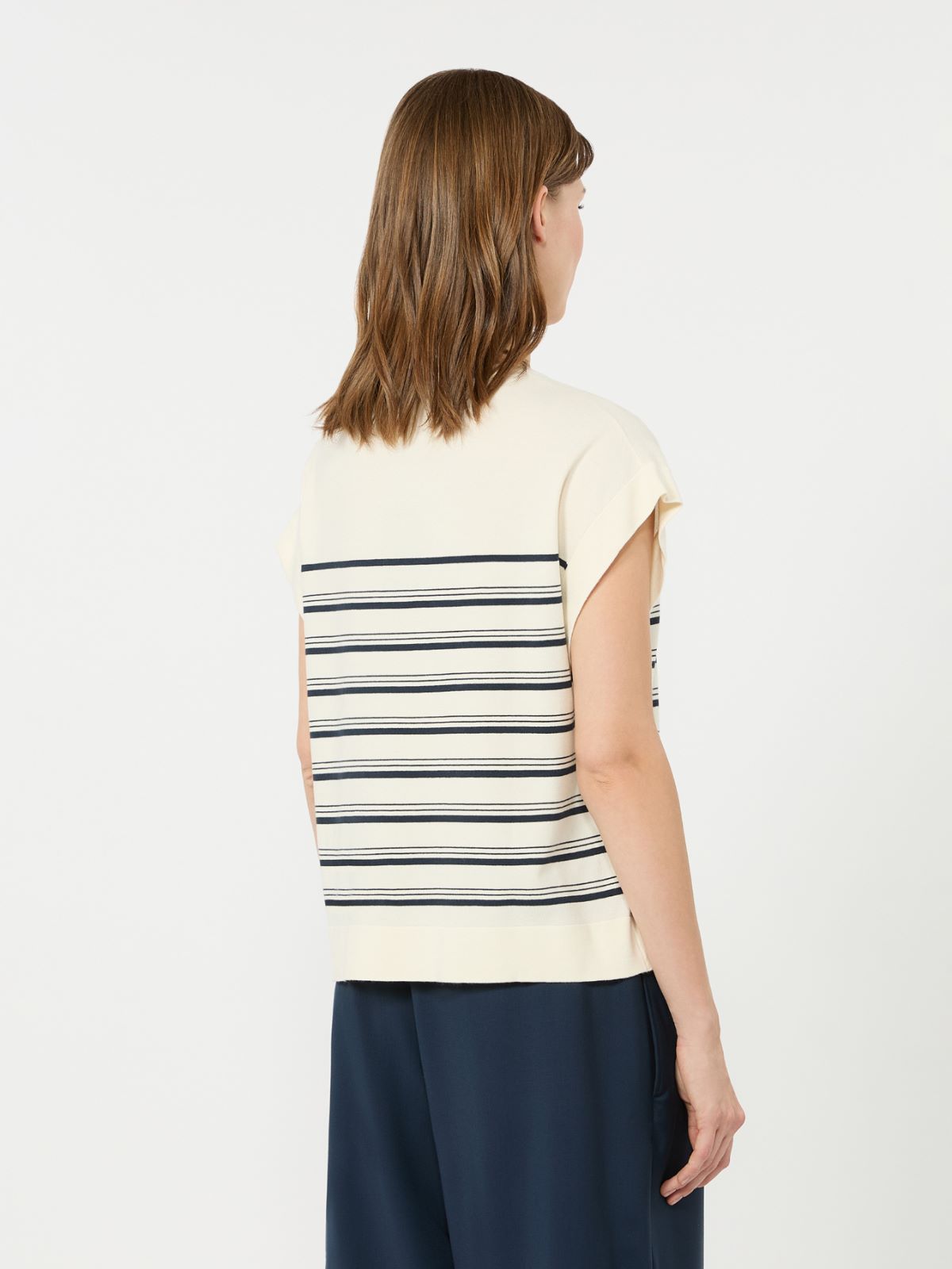 Short-sleeved viscose sweater - ECRU - Weekend Max Mara - 3