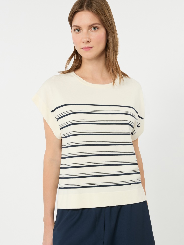 Short-sleeved viscose sweater - ECRU - Weekend Max Mara