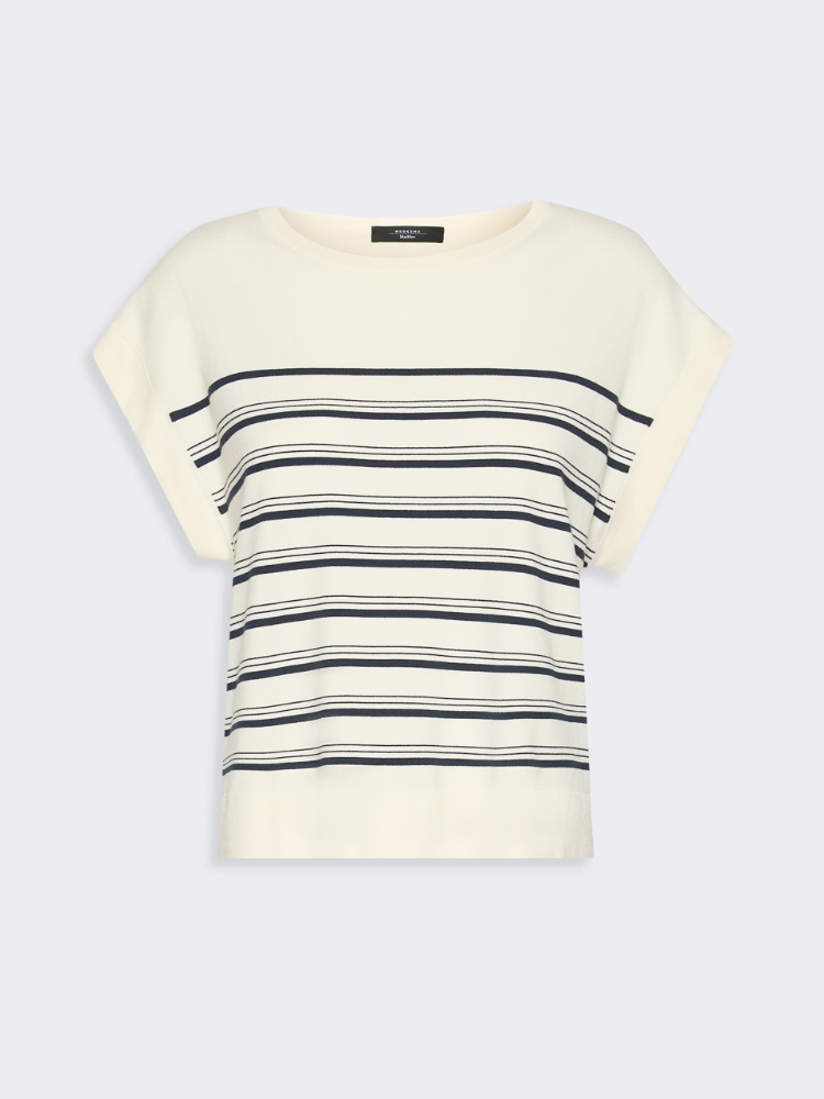 Short-sleeved viscose sweater - ECRU - Weekend Max Mara - 6