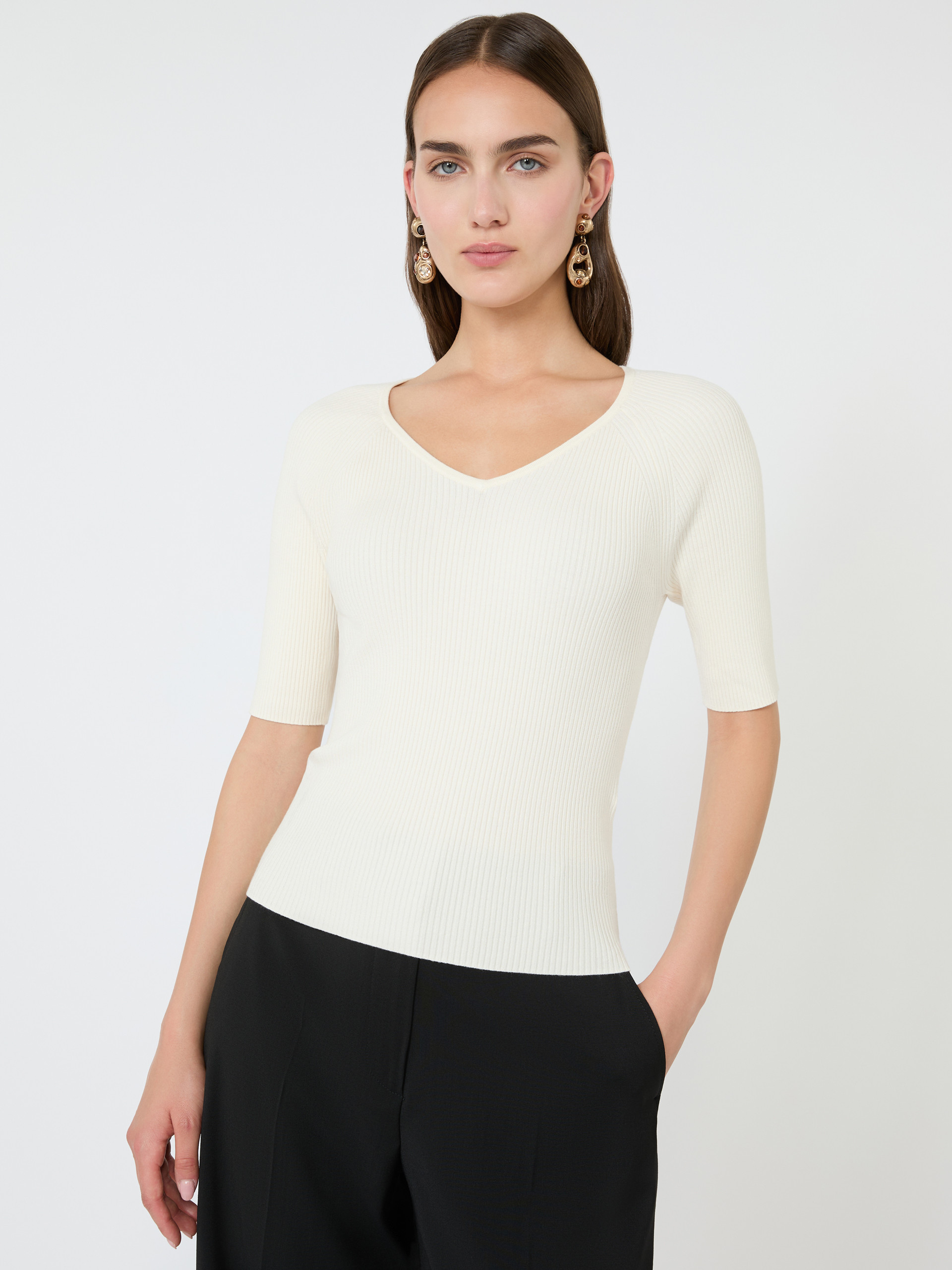 Rib-knit stretch viscose sweater - Weekend Max Mara - 4