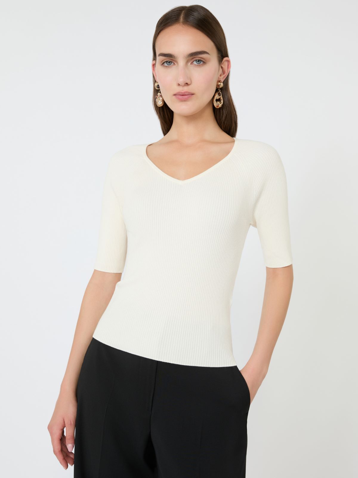 Rib-knit stretch viscose sweater - Weekend Max Mara - 4