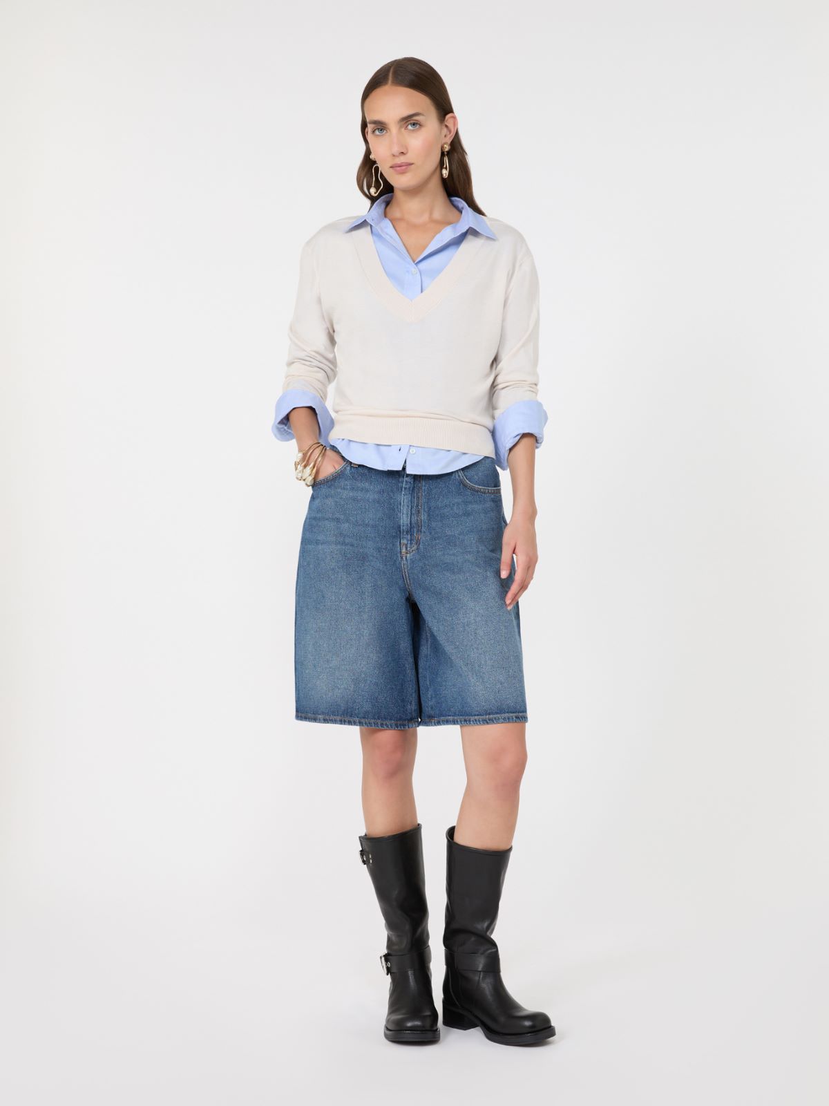 Maglia a V in lana, seta e cachemire - Weekend Max Mara