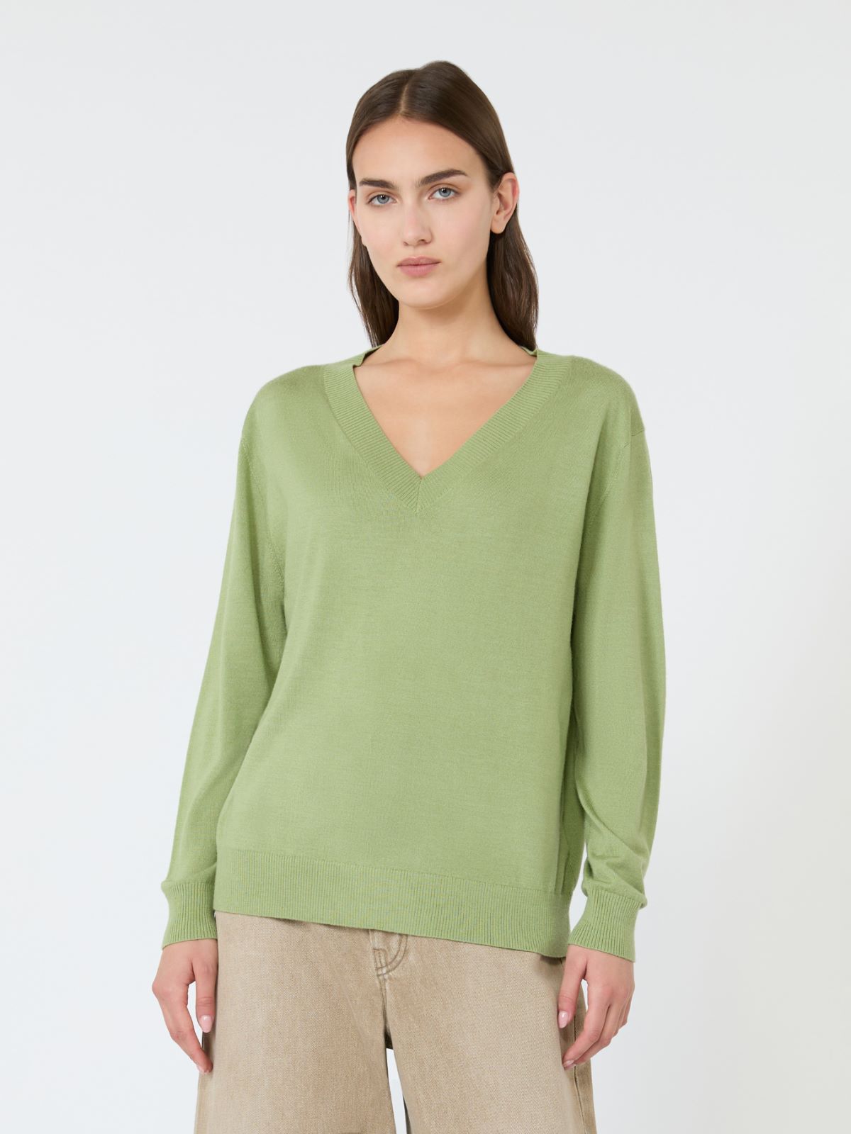 Wool, silk and cashmere V-neck sweater - Weekend Max Mara - 2