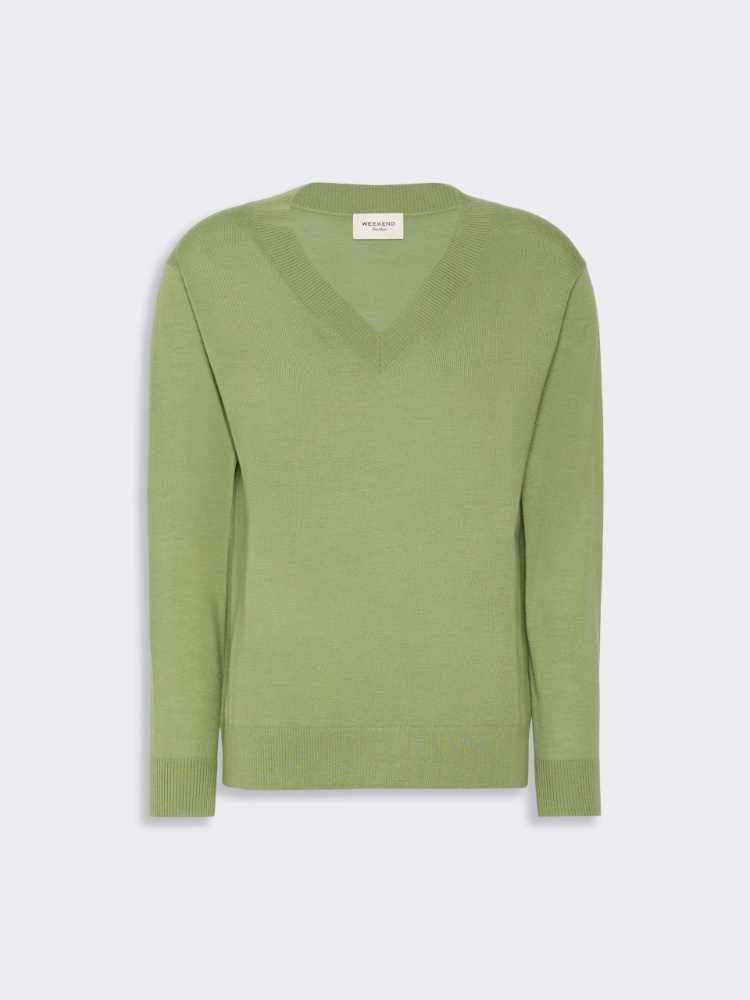 Wool, silk and cashmere V-neck sweater - Weekend Max Mara - 2