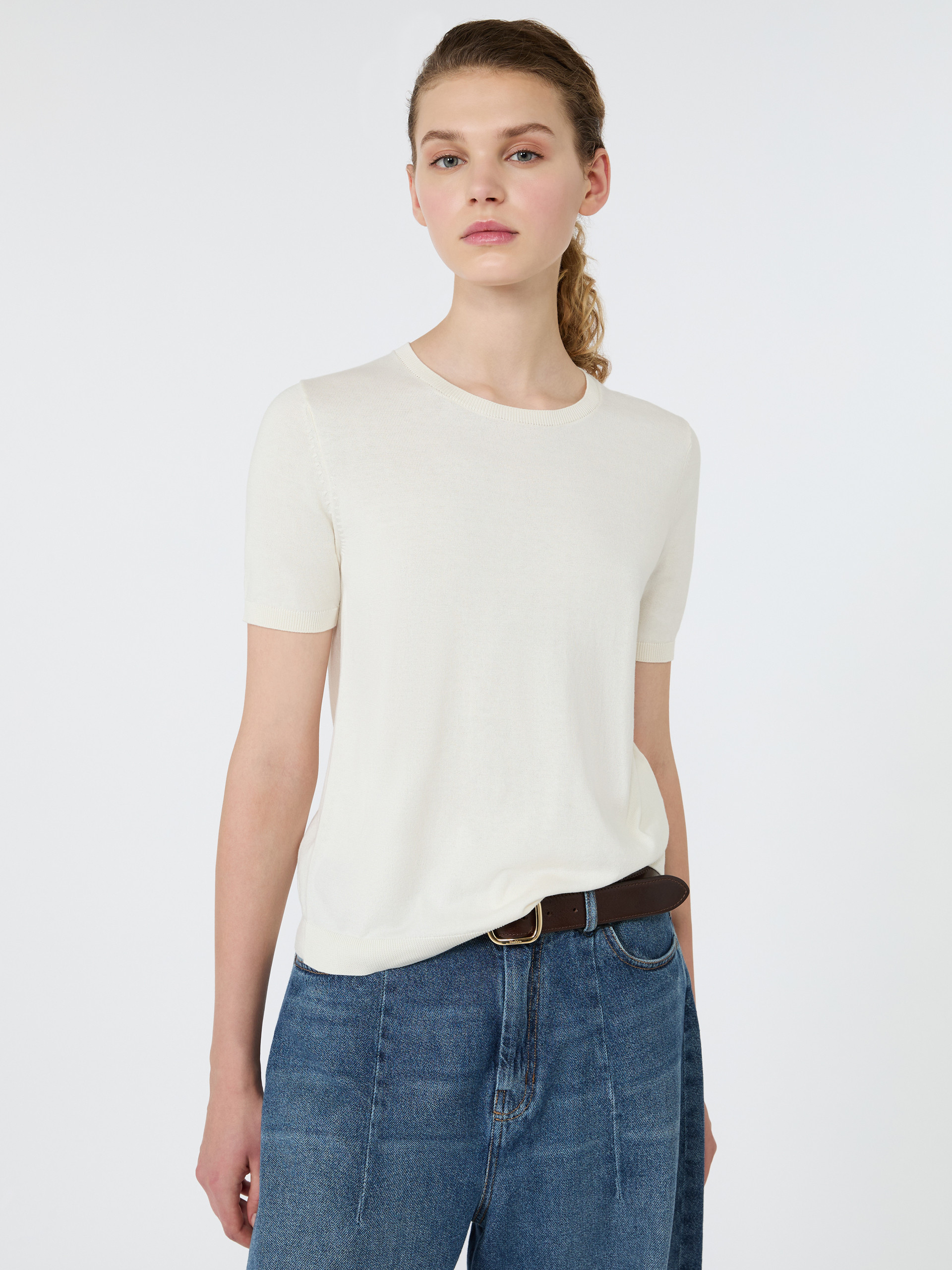 Silk and cotton crew-neck sweater - Weekend Max Mara - 4