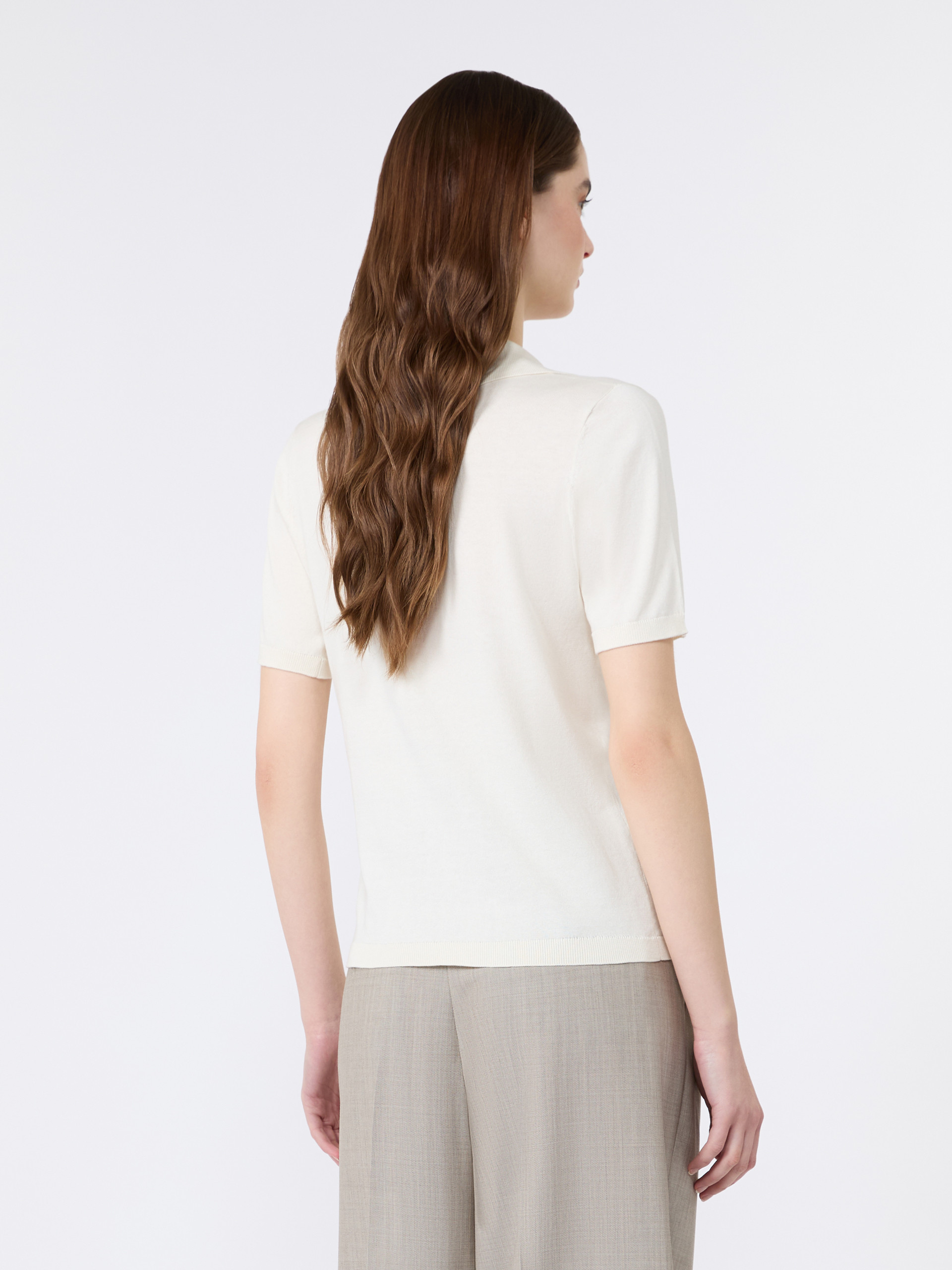 Silk and cotton yarn sweater - ECRU - Weekend Max Mara - 3