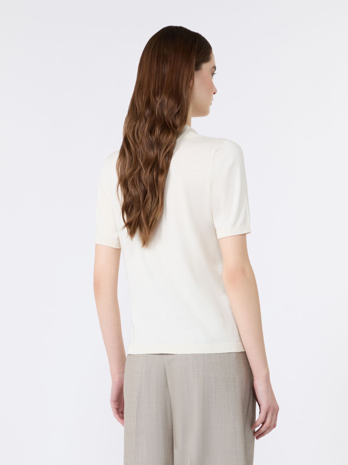 Silk and cotton yarn sweater - ECRU - Weekend Max Mara - 3