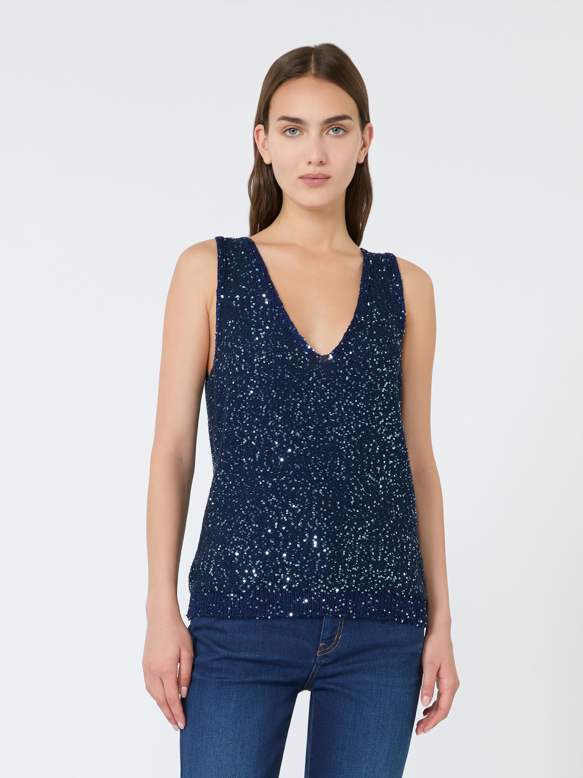 Maglia smanicata con paillettes - Weekend Max Mara - 2