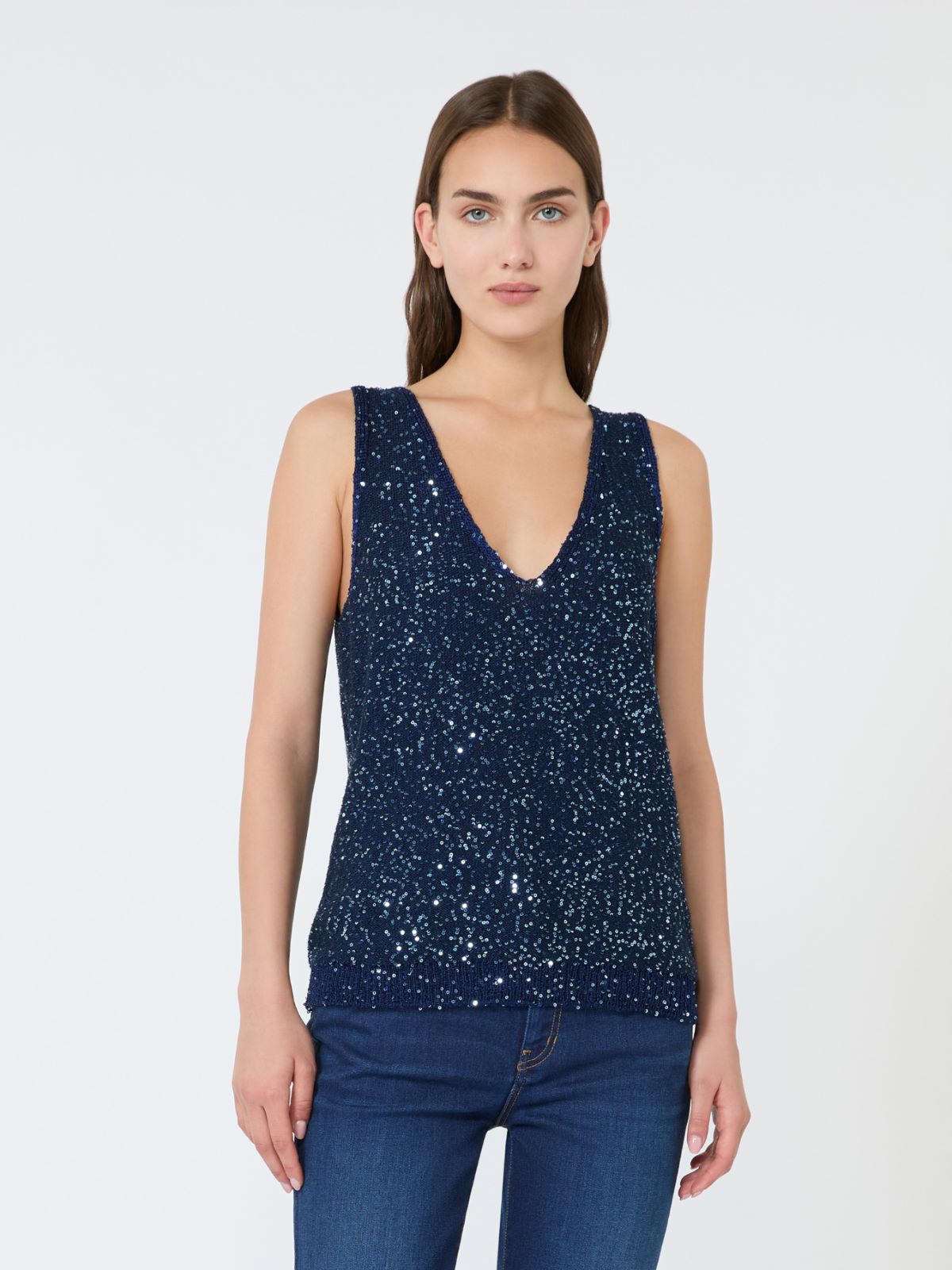 Maglia smanicata con paillettes - Weekend Max Mara - 2