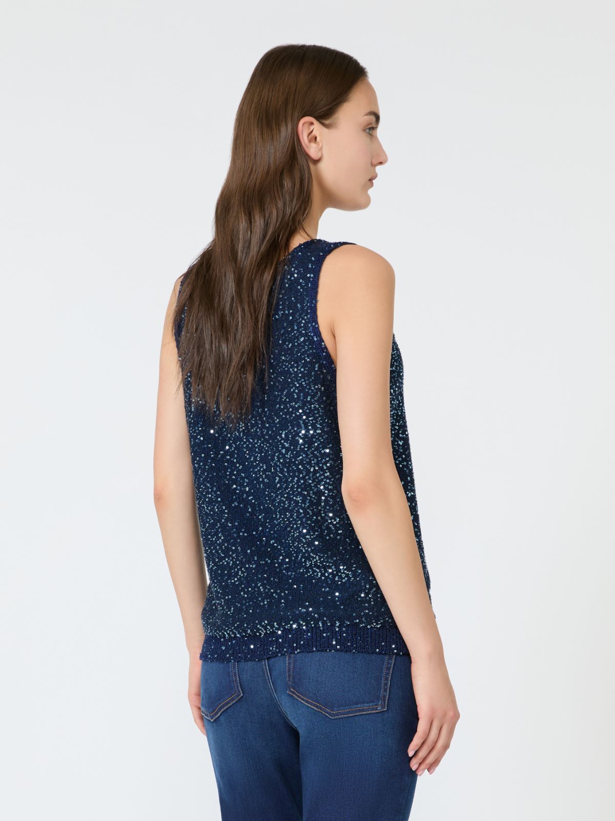 Maglia smanicata con paillettes - Weekend Max Mara - 3