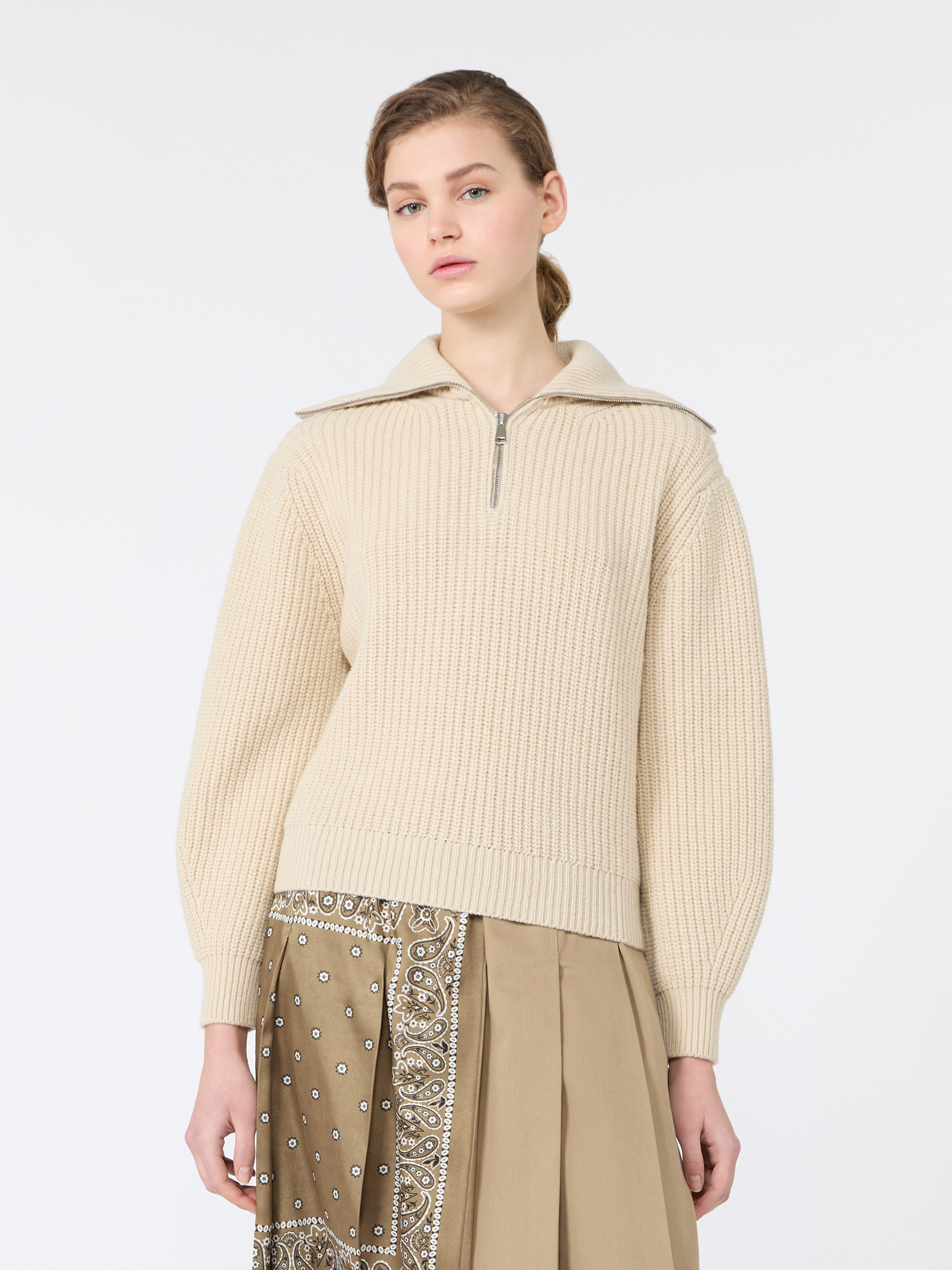 Wool zip-up roll-neck jumper - Weekend Max Mara - 2