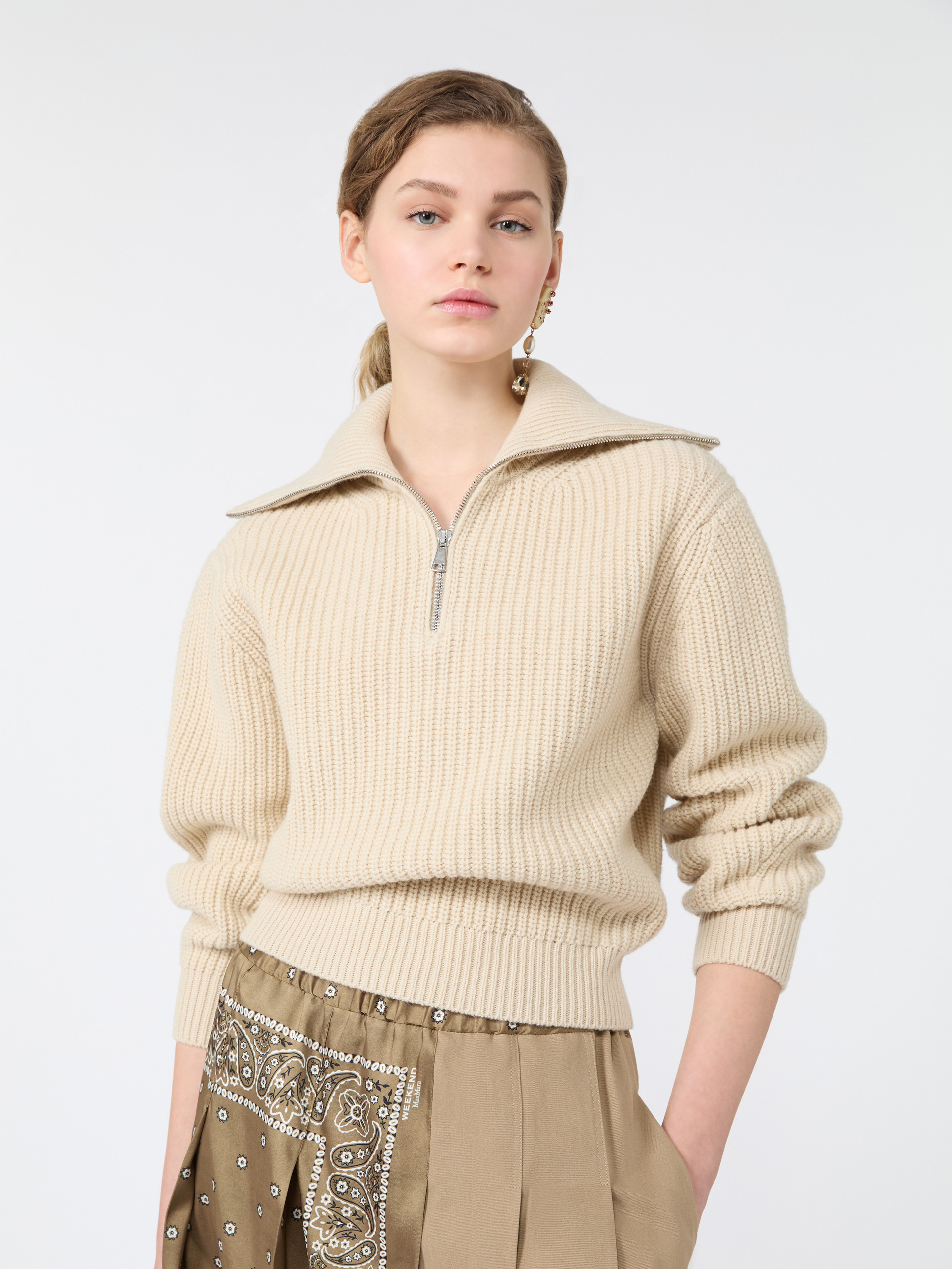 Wool zip-up roll-neck jumper - Weekend Max Mara - 4