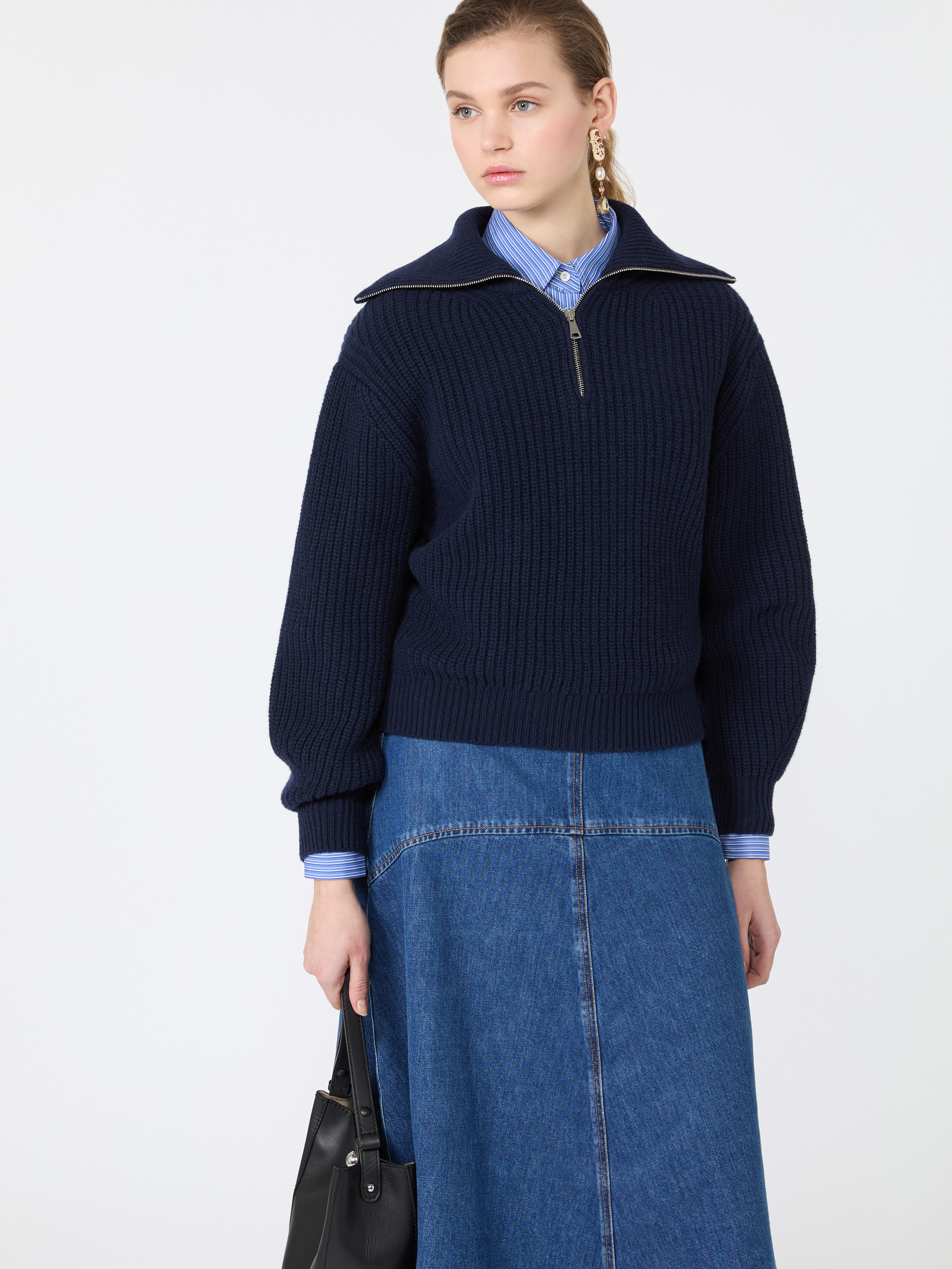 Wool zip-up roll-neck jumper - Weekend Max Mara - 4