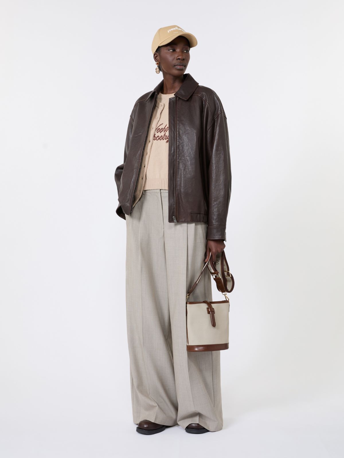 Embroidered cotton yarn sweater - SAND - Weekend Max Mara