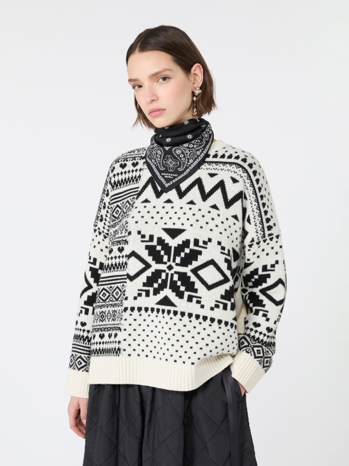 Loose jumper in wool jacquard - Weekend Max Mara - 4