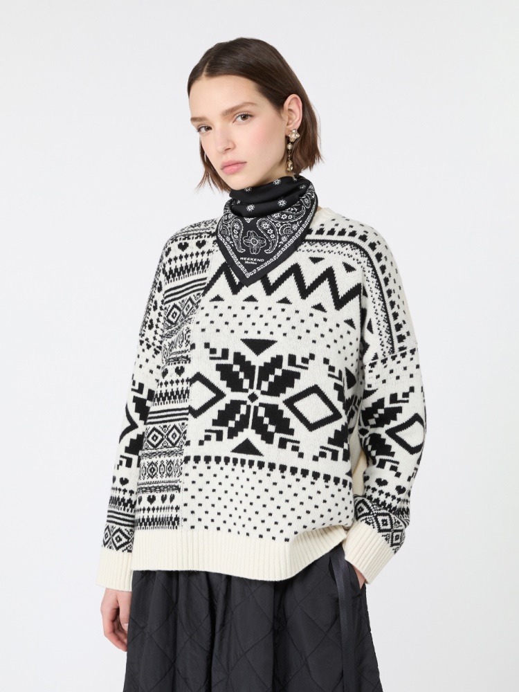 Loose jumper in wool jacquard - Weekend Max Mara