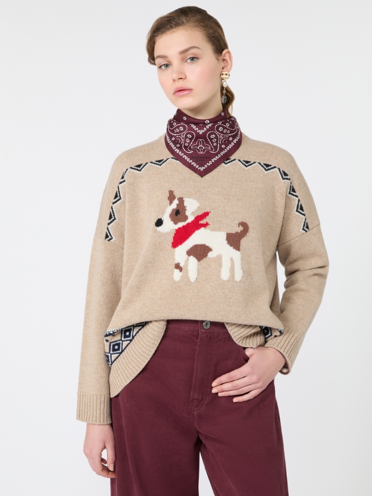 Loose jumper in wool jacquard - Weekend Max Mara