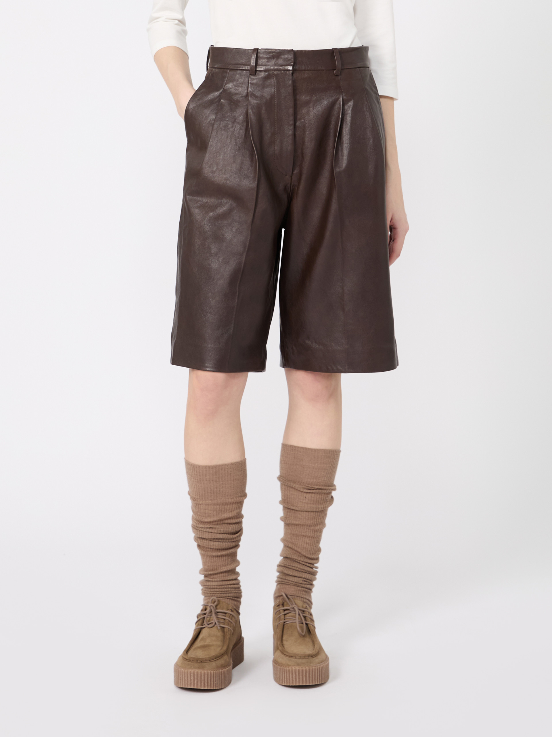 Nappa leather Bermuda shorts - Weekend Max Mara - 2