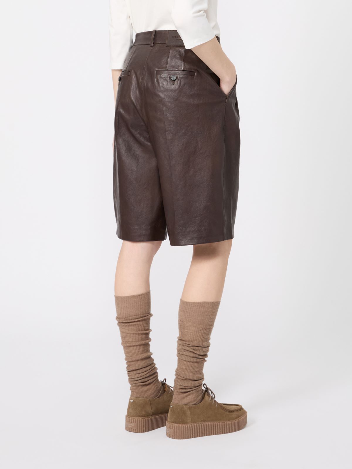 Nappa leather Bermuda shorts - Weekend Max Mara - 3