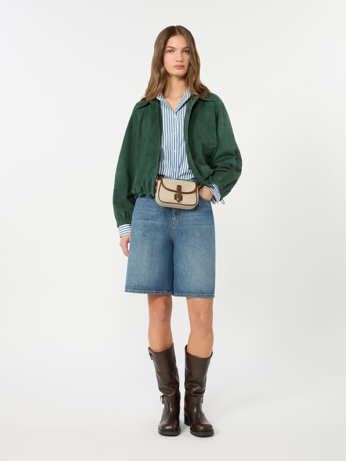Suede jacket - DARK GREEN - Weekend Max Mara