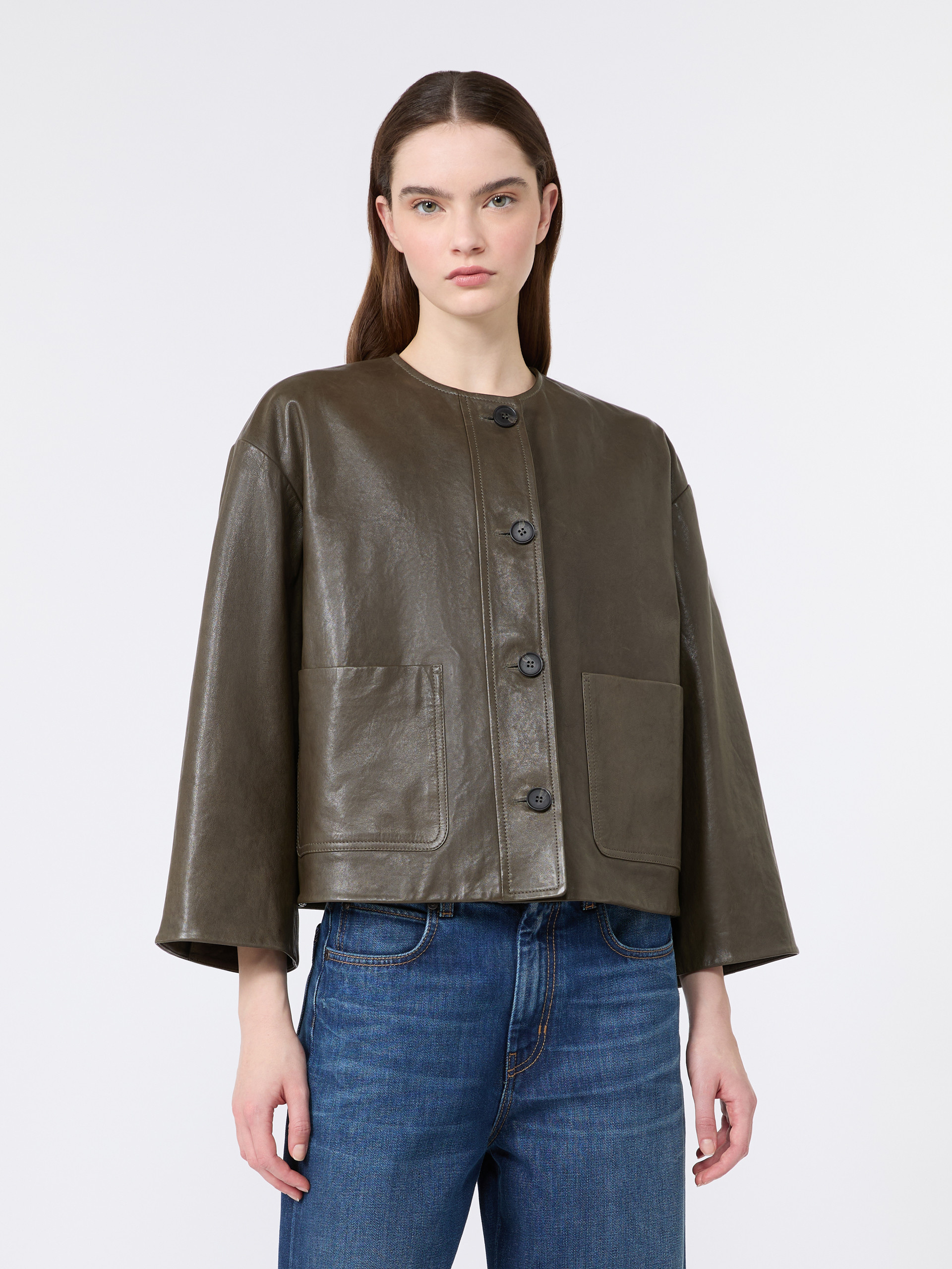 Boxy-fit Nappa leather jacket - Weekend Max Mara - 2