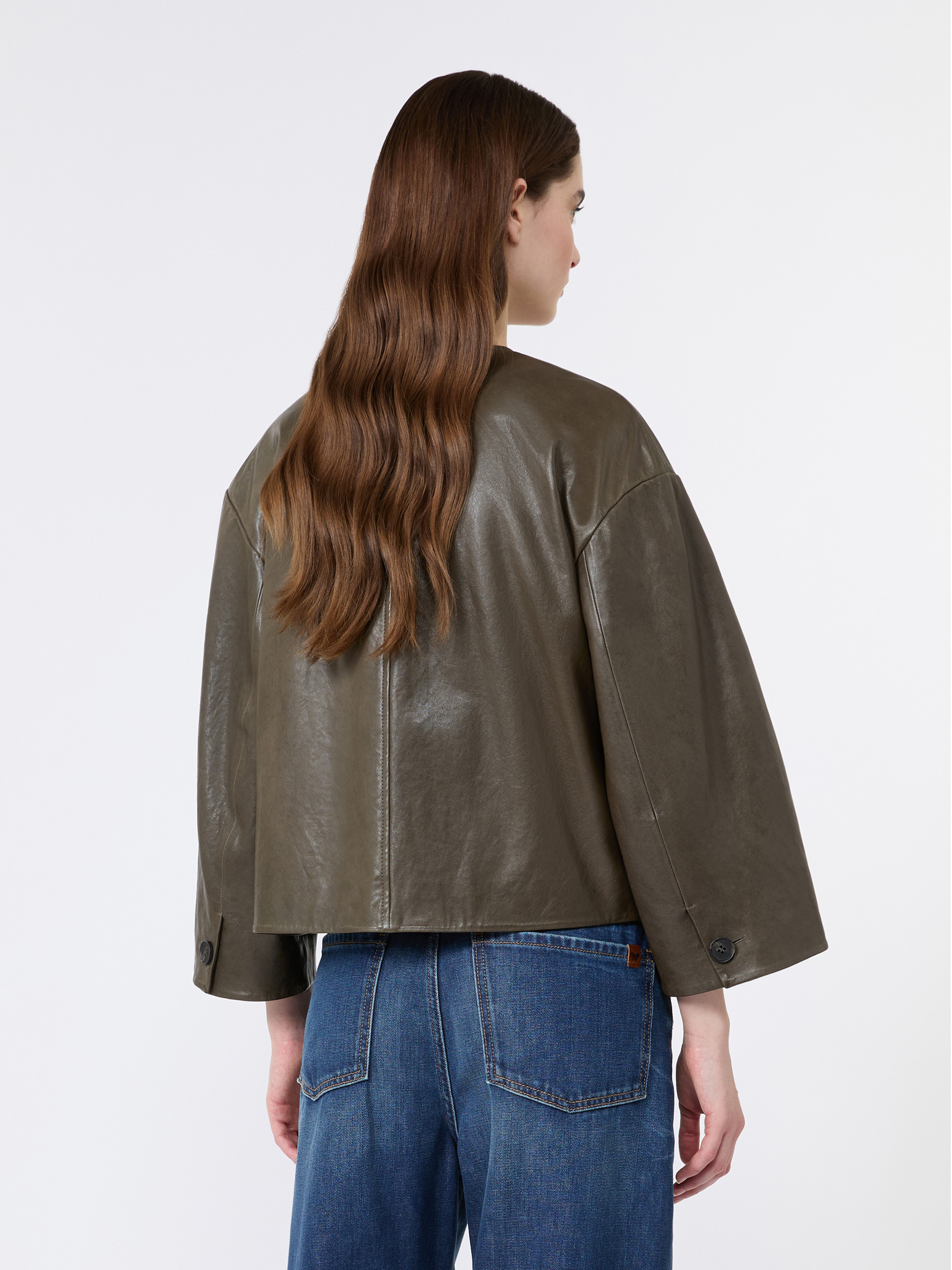 Boxy-fit Nappa leather jacket - Weekend Max Mara - 3