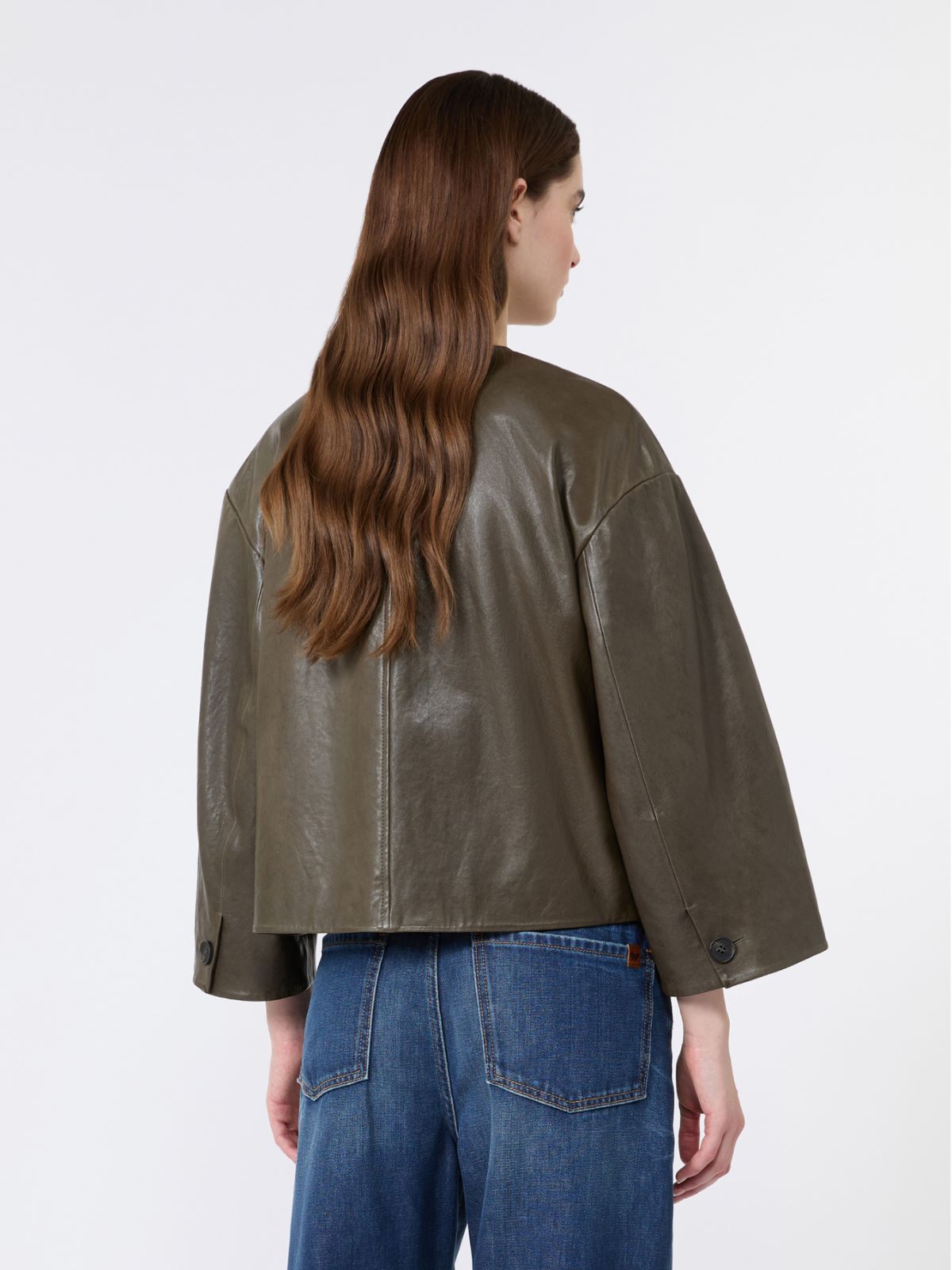 Boxy-fit Nappa leather jacket - Weekend Max Mara - 3