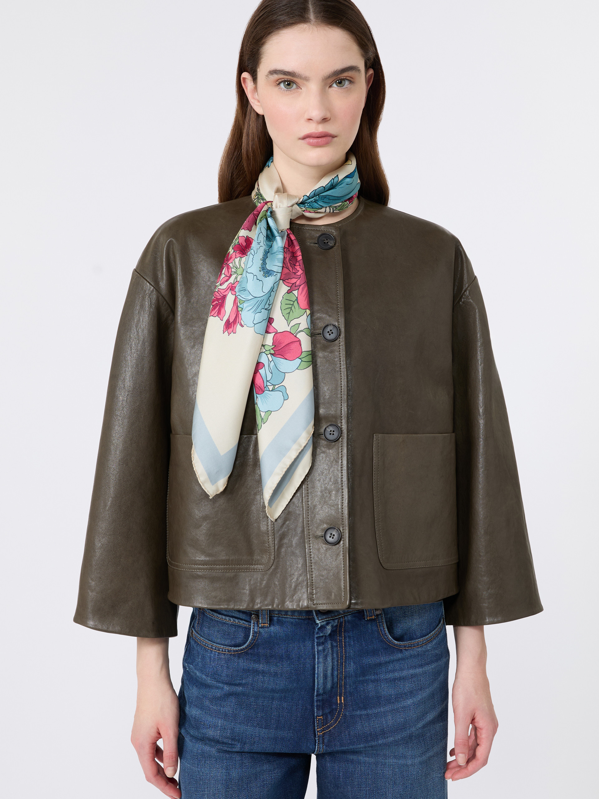Boxy-fit Nappa leather jacket - Weekend Max Mara - 4
