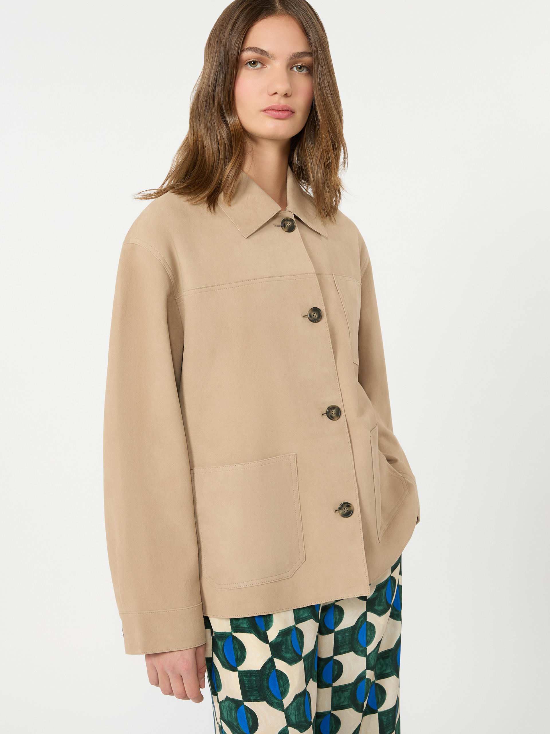 Suede pocket jacket - BEIGE - Weekend Max Mara - 4