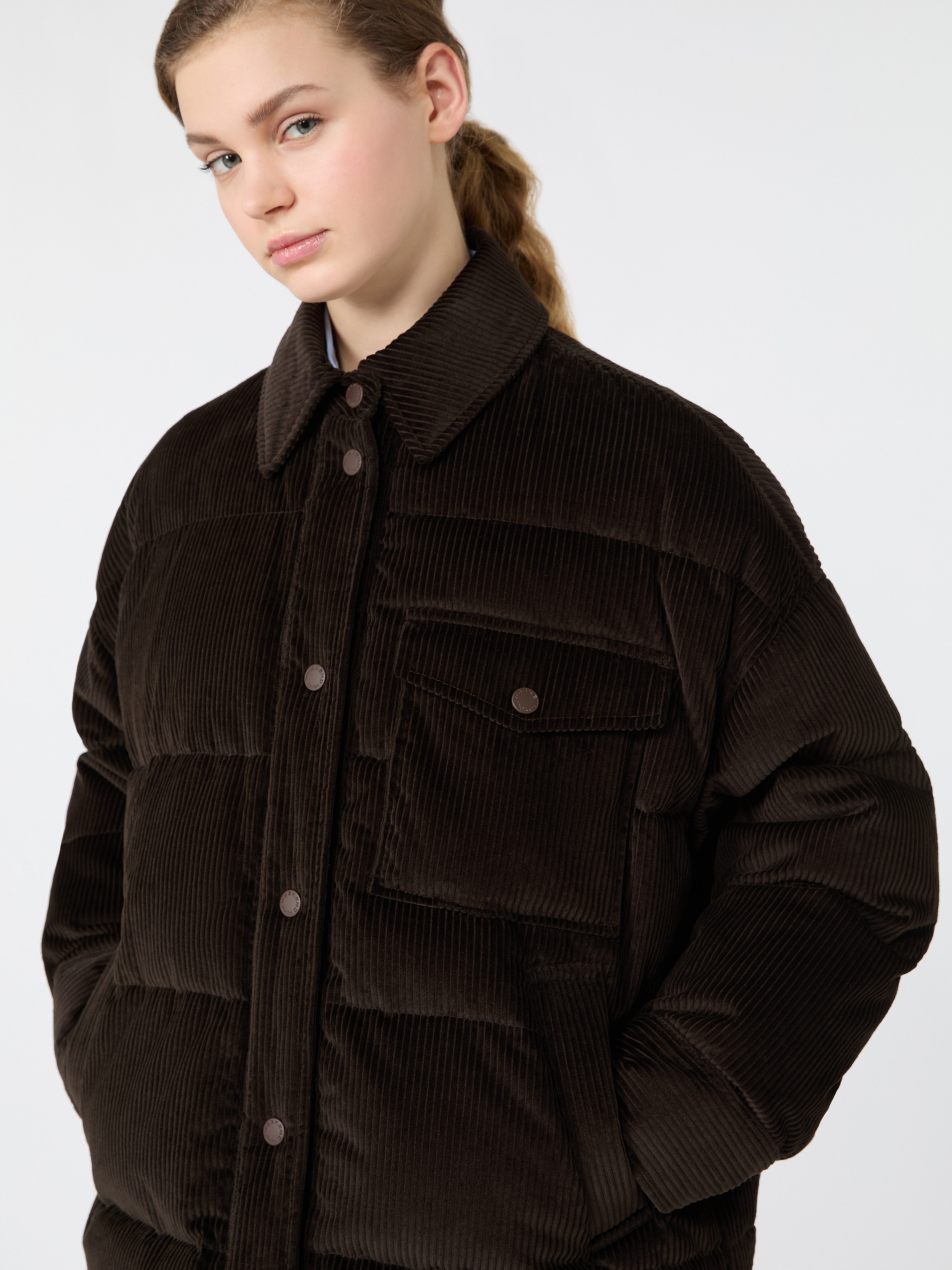 Water-repellent cotton velvet down jacket - Weekend Max Mara - 5