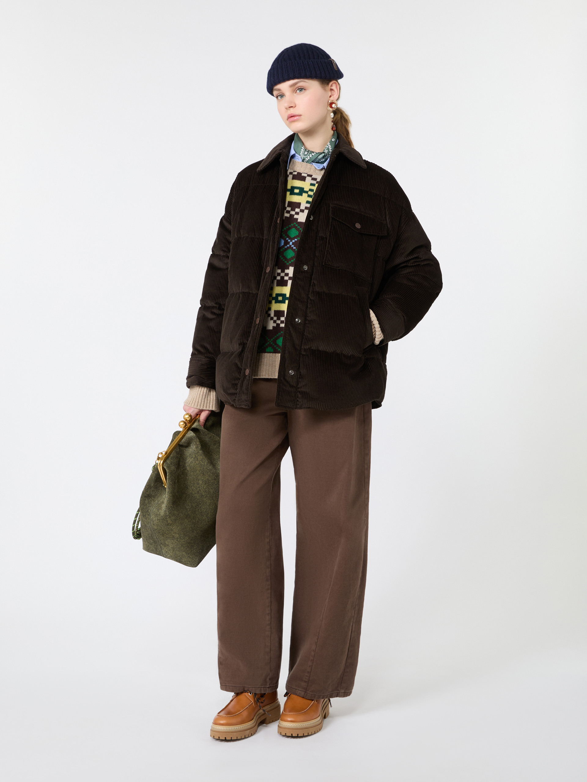 Water-repellent cotton velvet down jacket - Weekend Max Mara