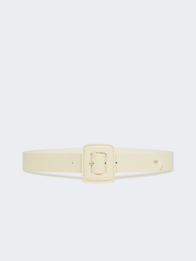Shiny Nappa leather belt - IVORY - Weekend Max Mara