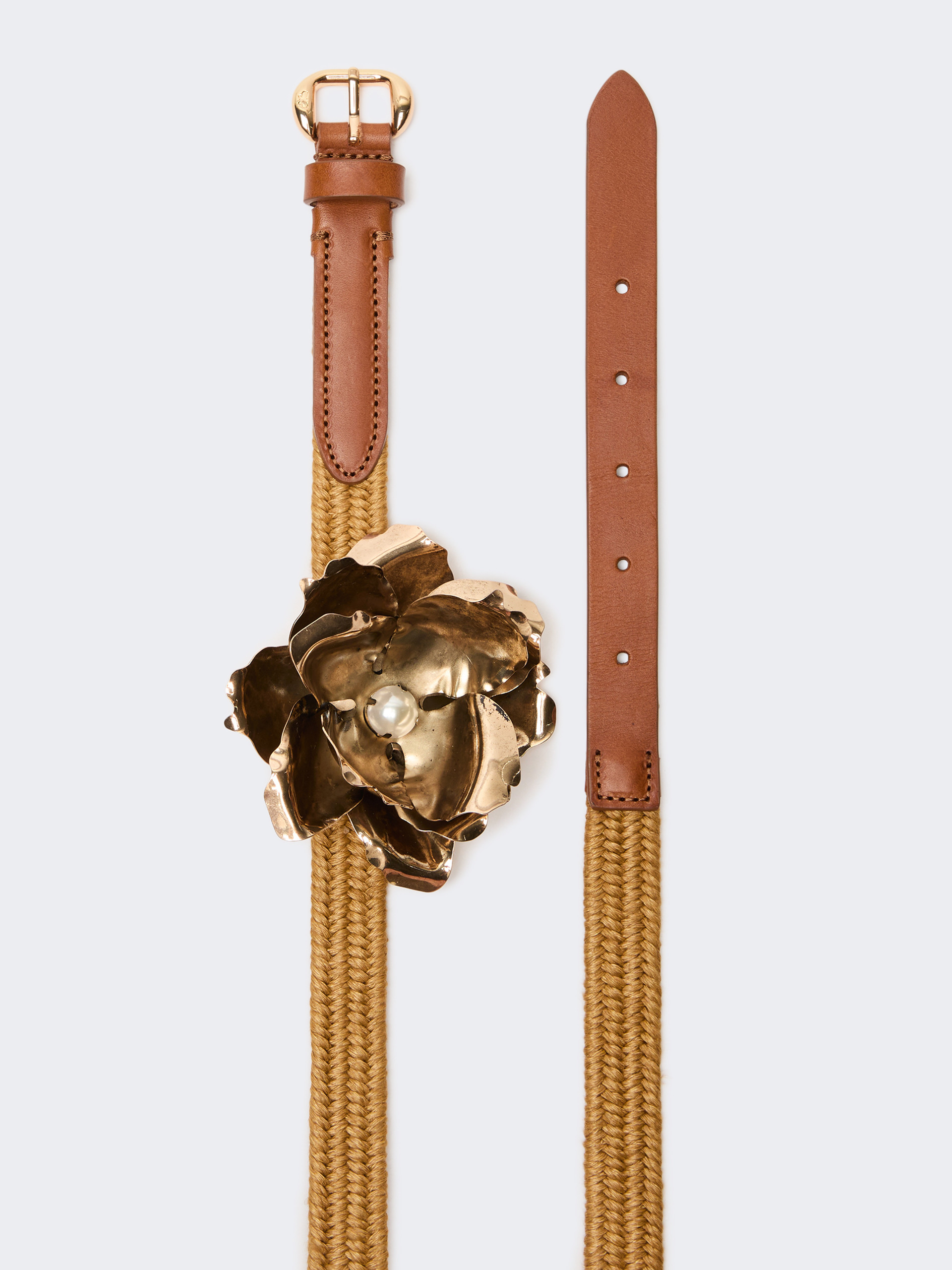 Cintura in lino e cotone con spilla gioiello - SENAPE - Weekend Max Mara - 2