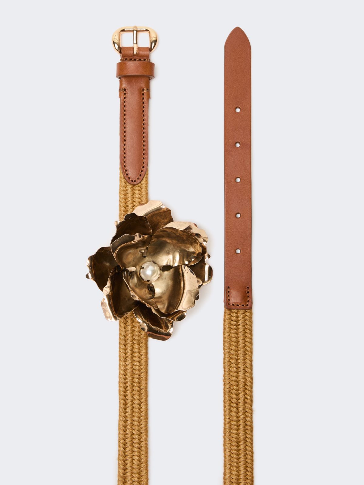 Cintura in lino e cotone con spilla gioiello - SENAPE - Weekend Max Mara - 2