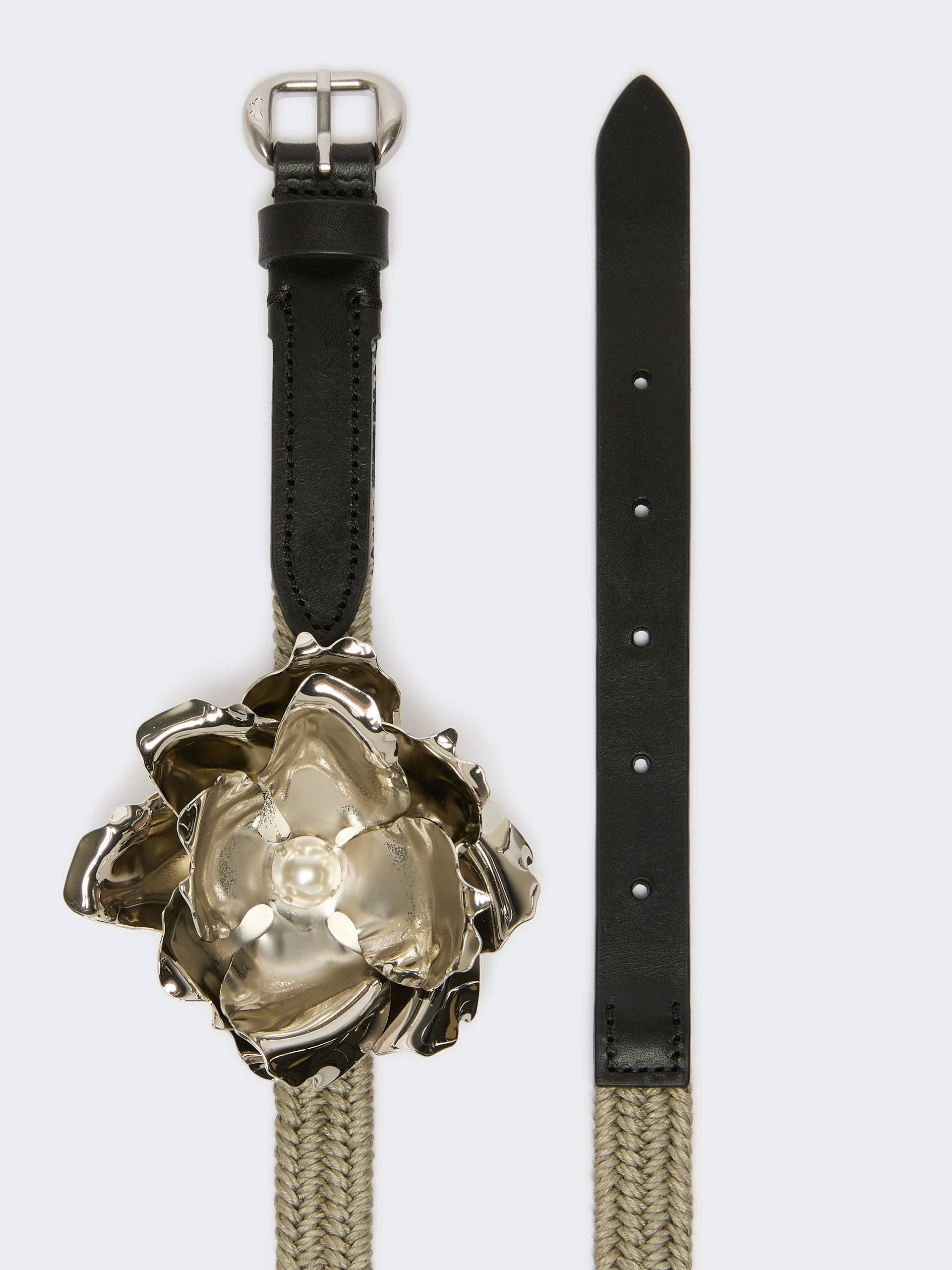 Linen and cotton belt with jewelled brooch - Weekend Max Mara - 2