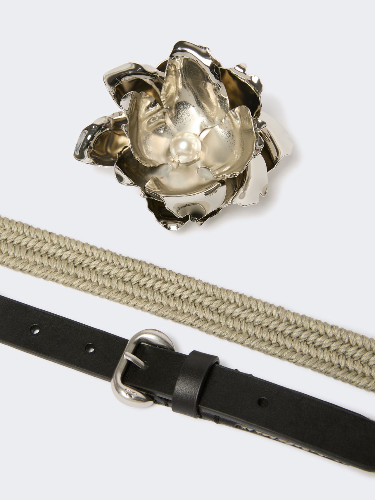 Linen and cotton belt with jewelled brooch - Weekend Max Mara - 3