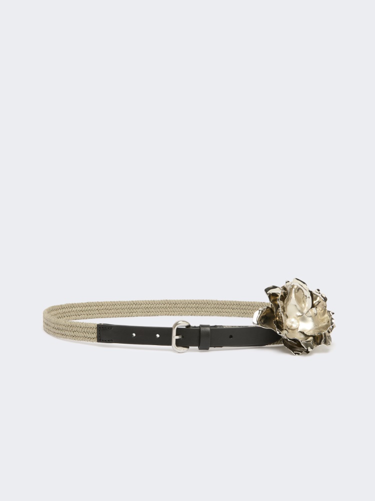 Linen and cotton belt with jewelled brooch - Weekend Max Mara - 2