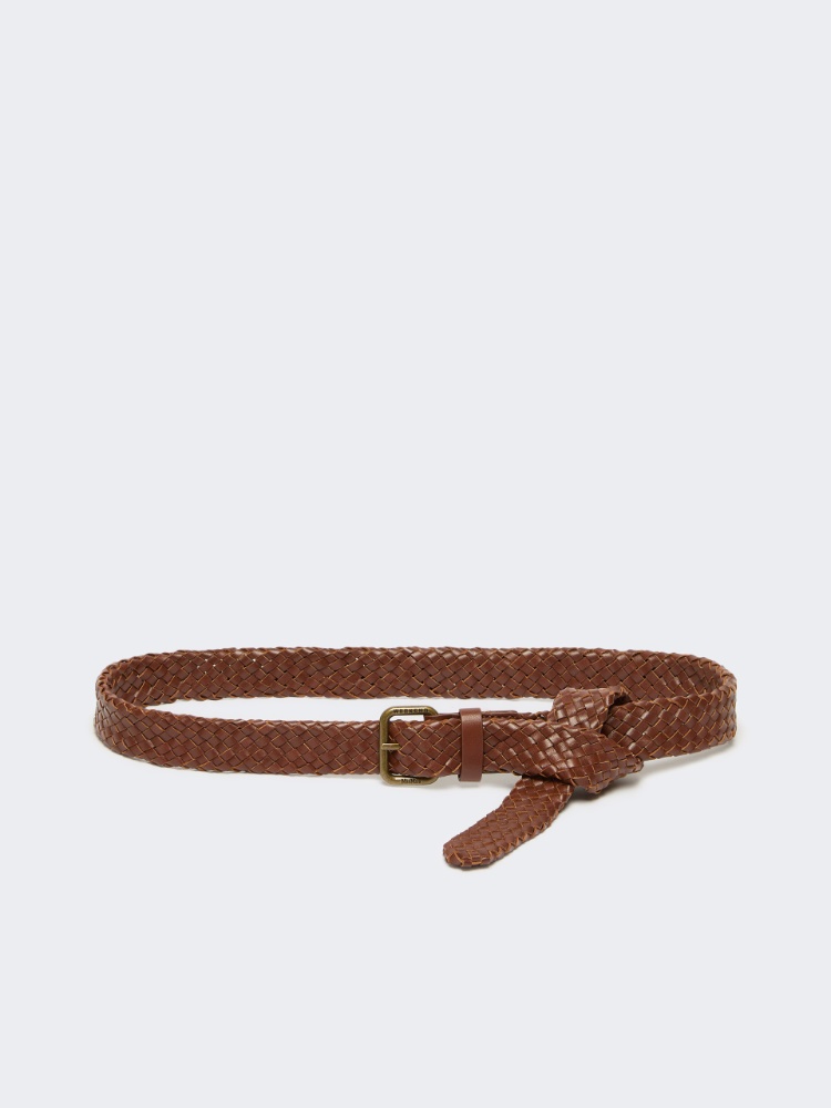 Woven leather belt - TOBACCO - Weekend Max Mara